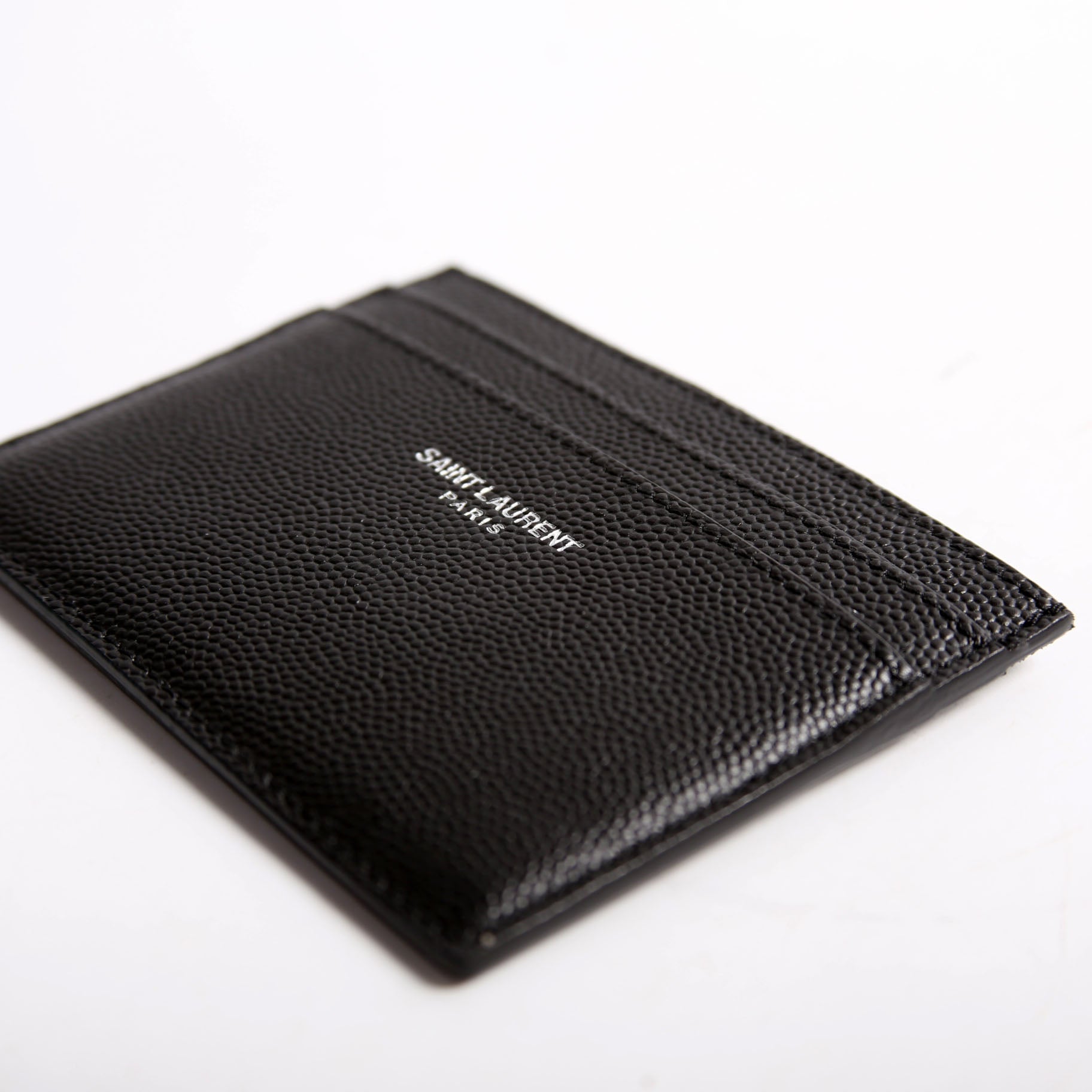 375946 Paris Grain Leather Card Holder Black