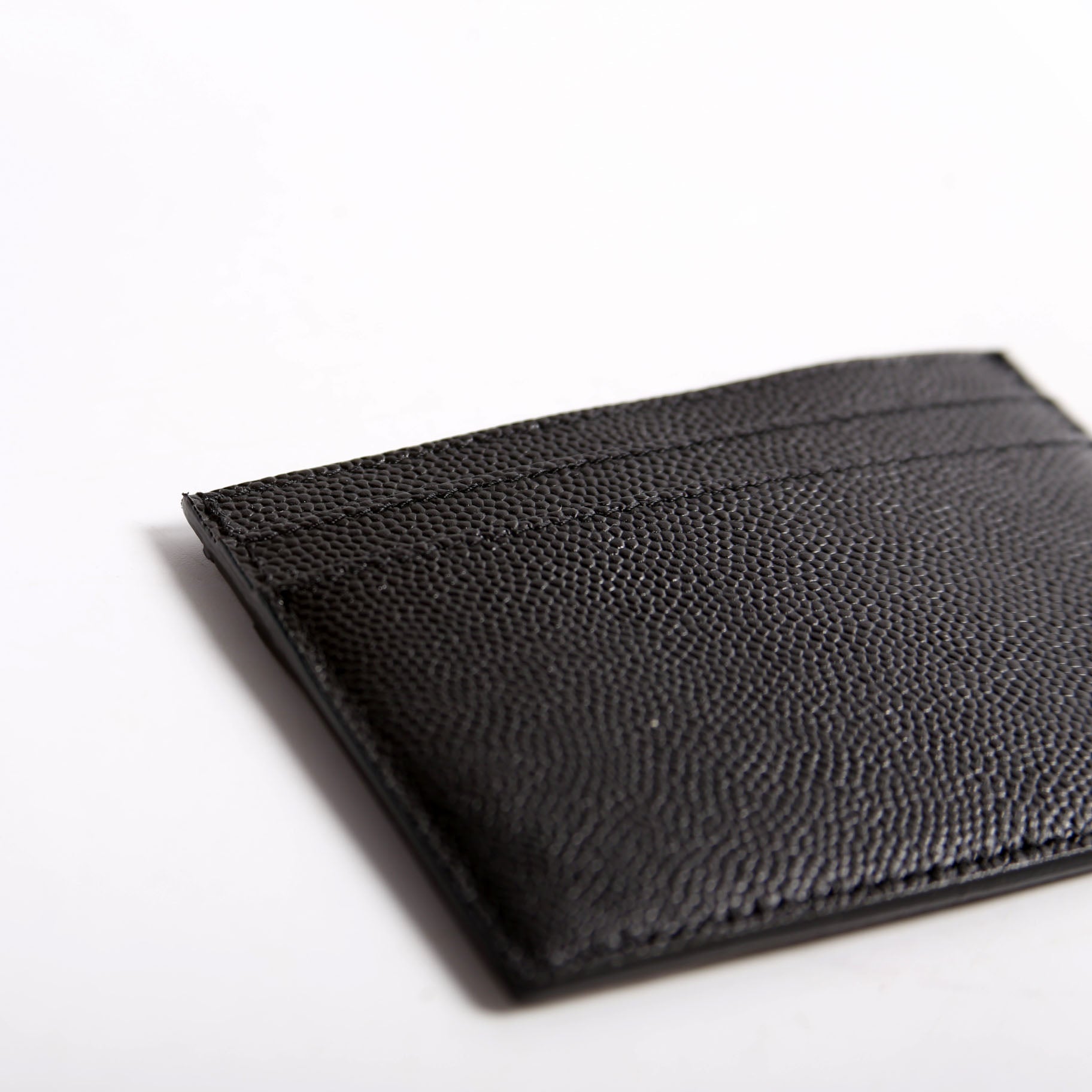 375946 Paris Grain Leather Card Holder Black