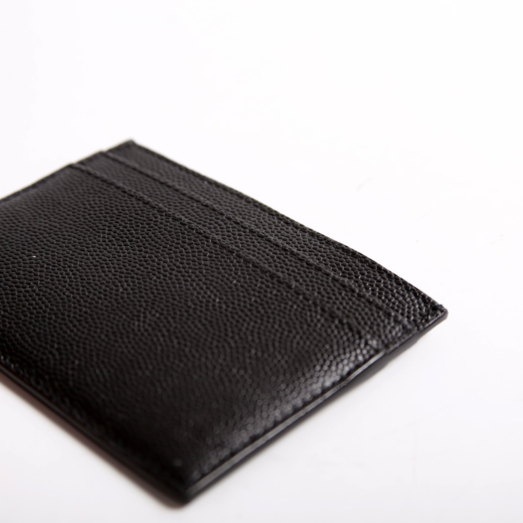 375946 Paris Grain Leather Card Holder Black