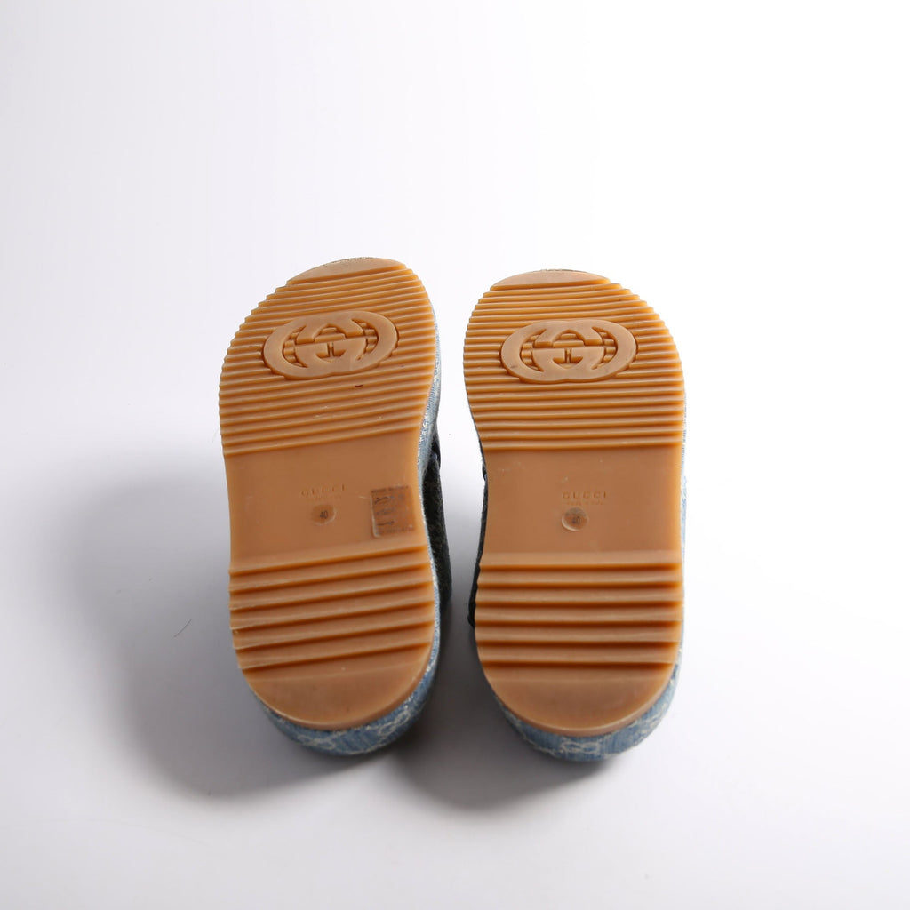 GG Denim Angelina Platform Sandals Size 40