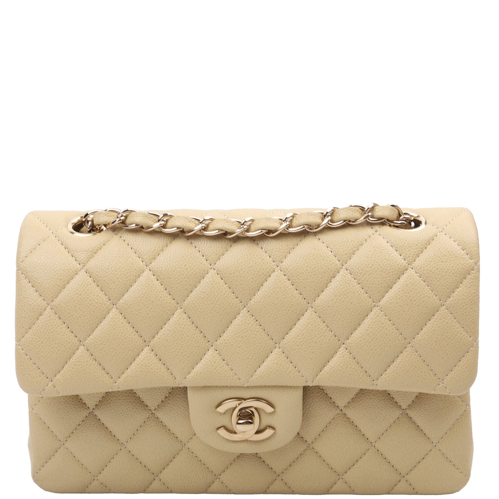 Classic Flap Small Caviar Neutral
