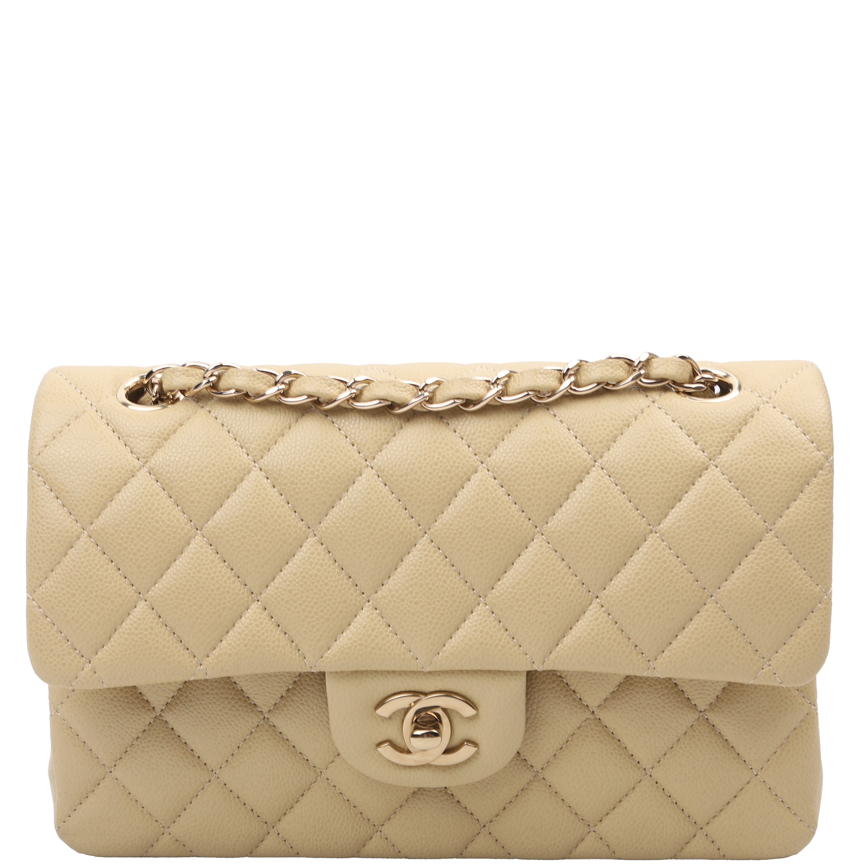 Classic Flap Small Caviar Neutral