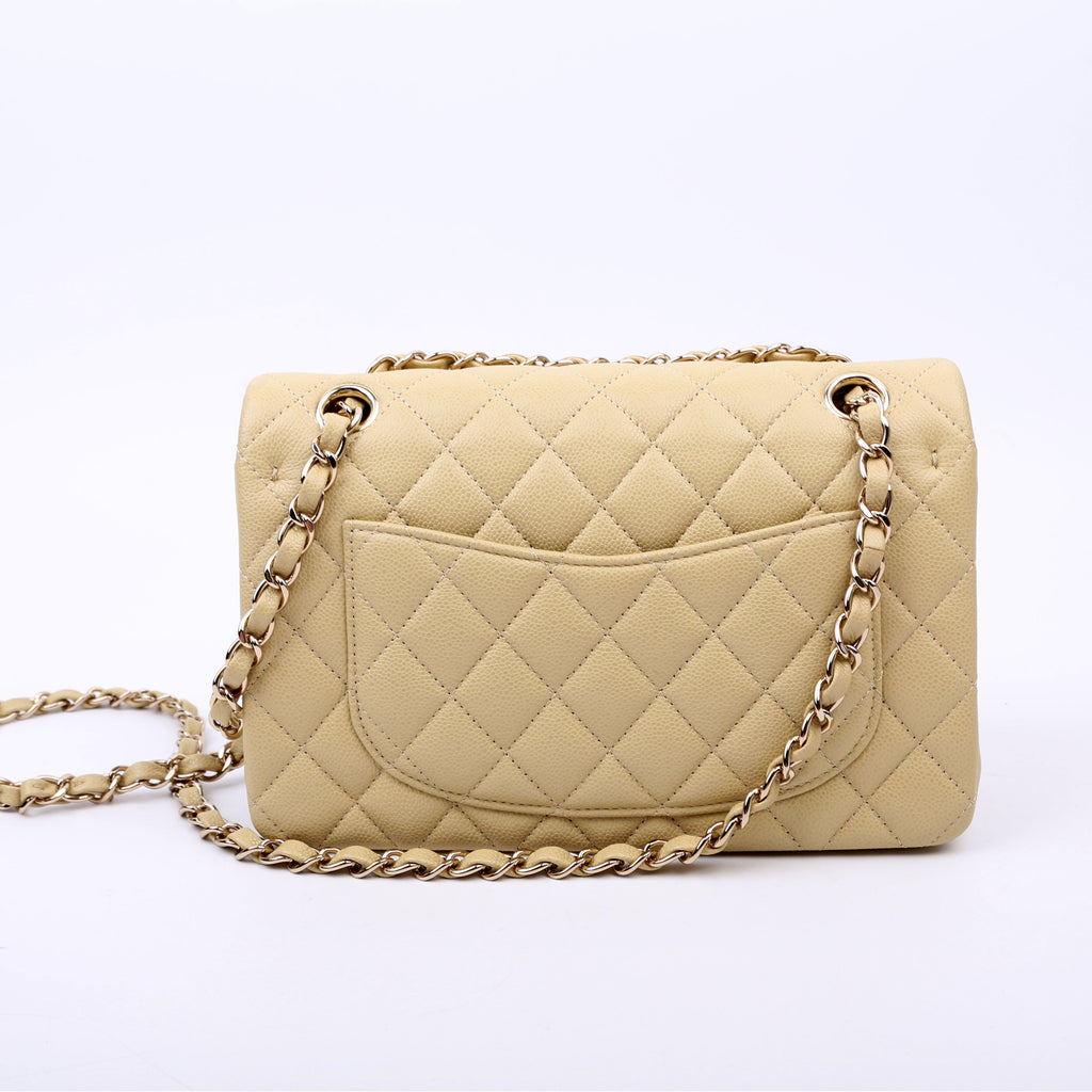 Classic Flap Small Caviar Neutral