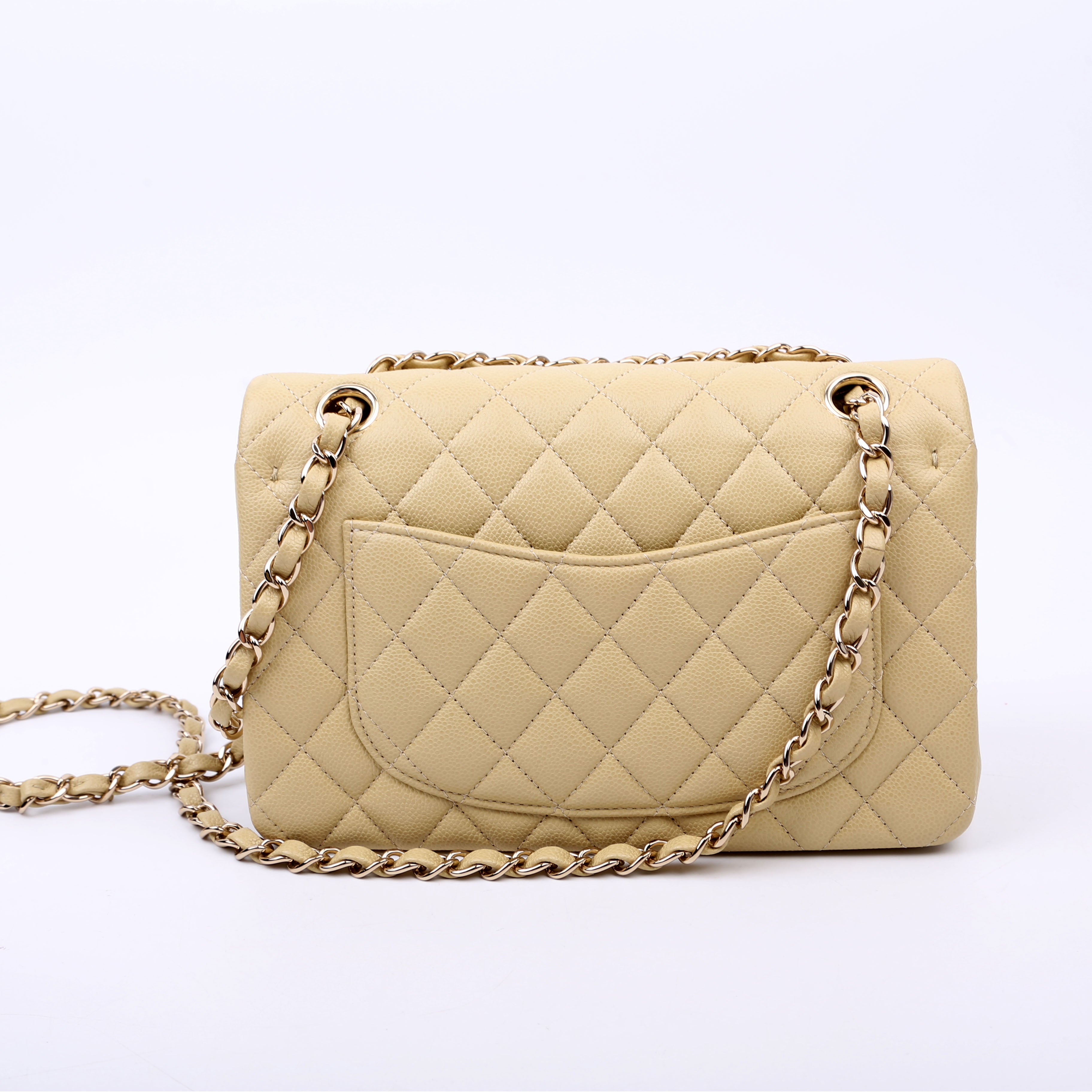 Classic Flap Small Caviar Neutral
