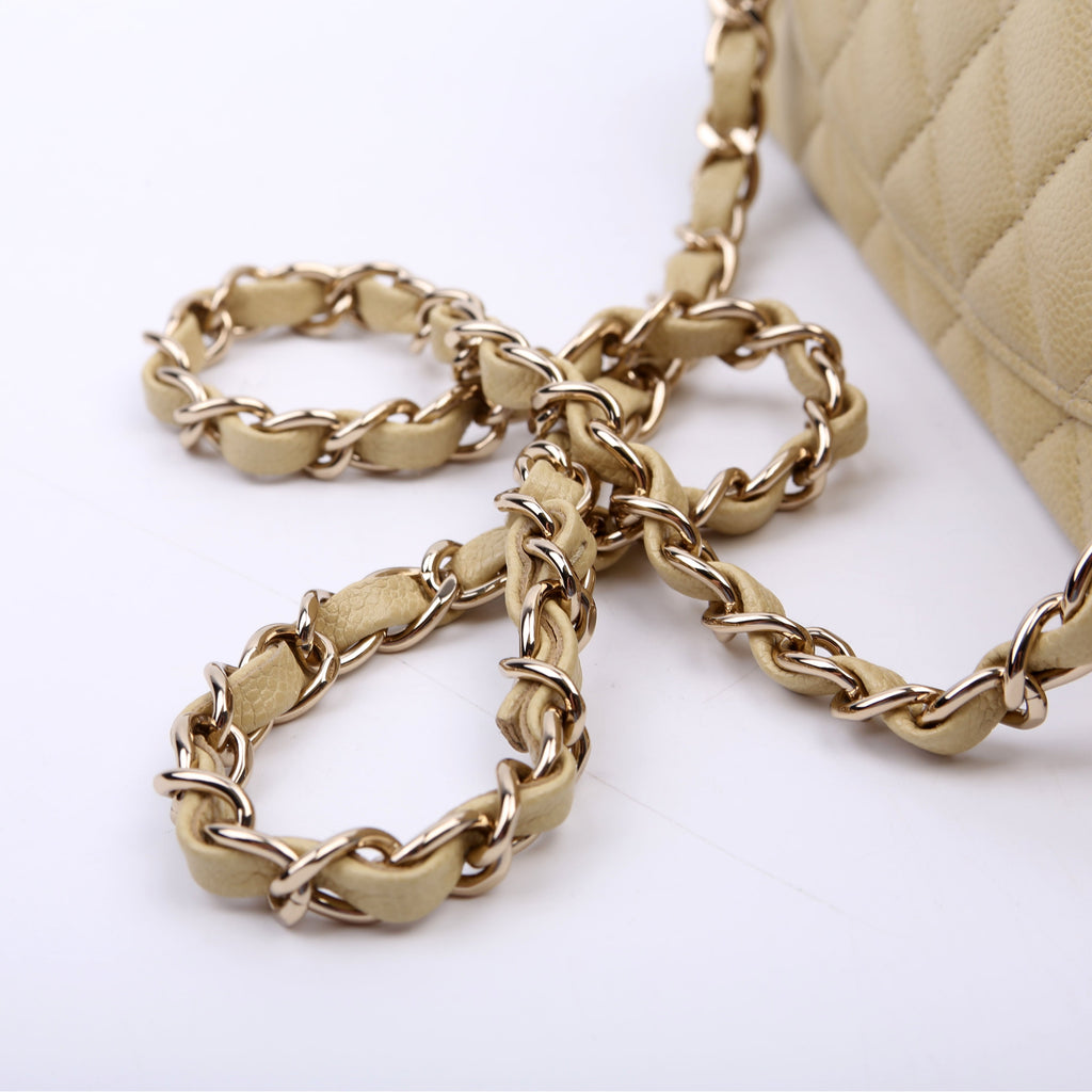 Classic Flap Small Caviar Neutral