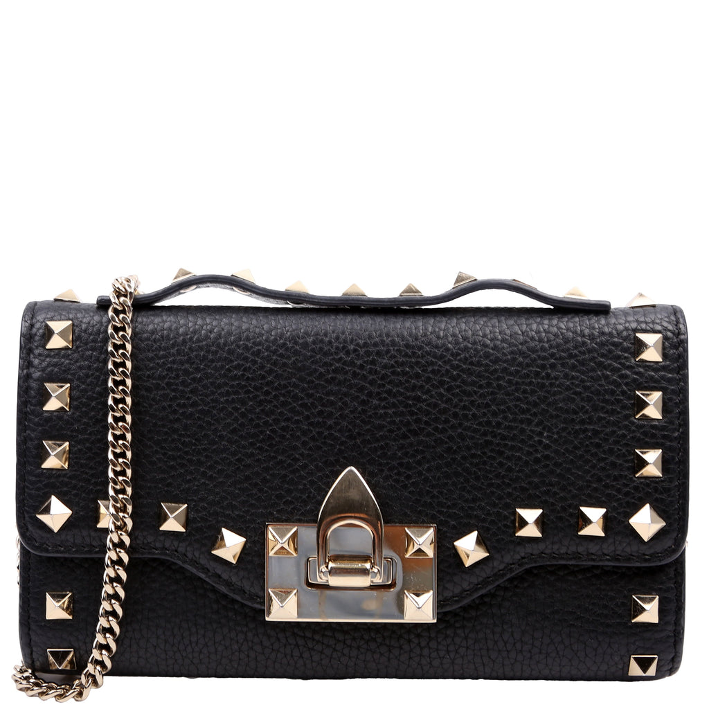 Rockstud WOC Grainy Calfskin Black