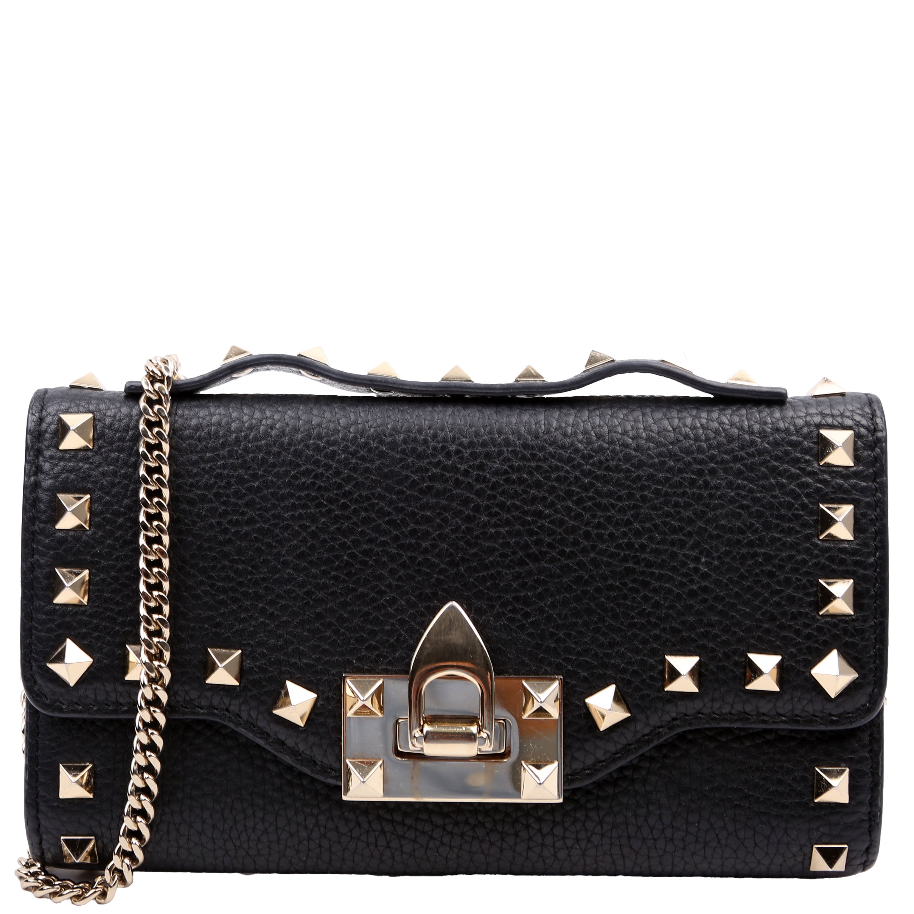 Rockstud WOC Grainy Calfskin Black