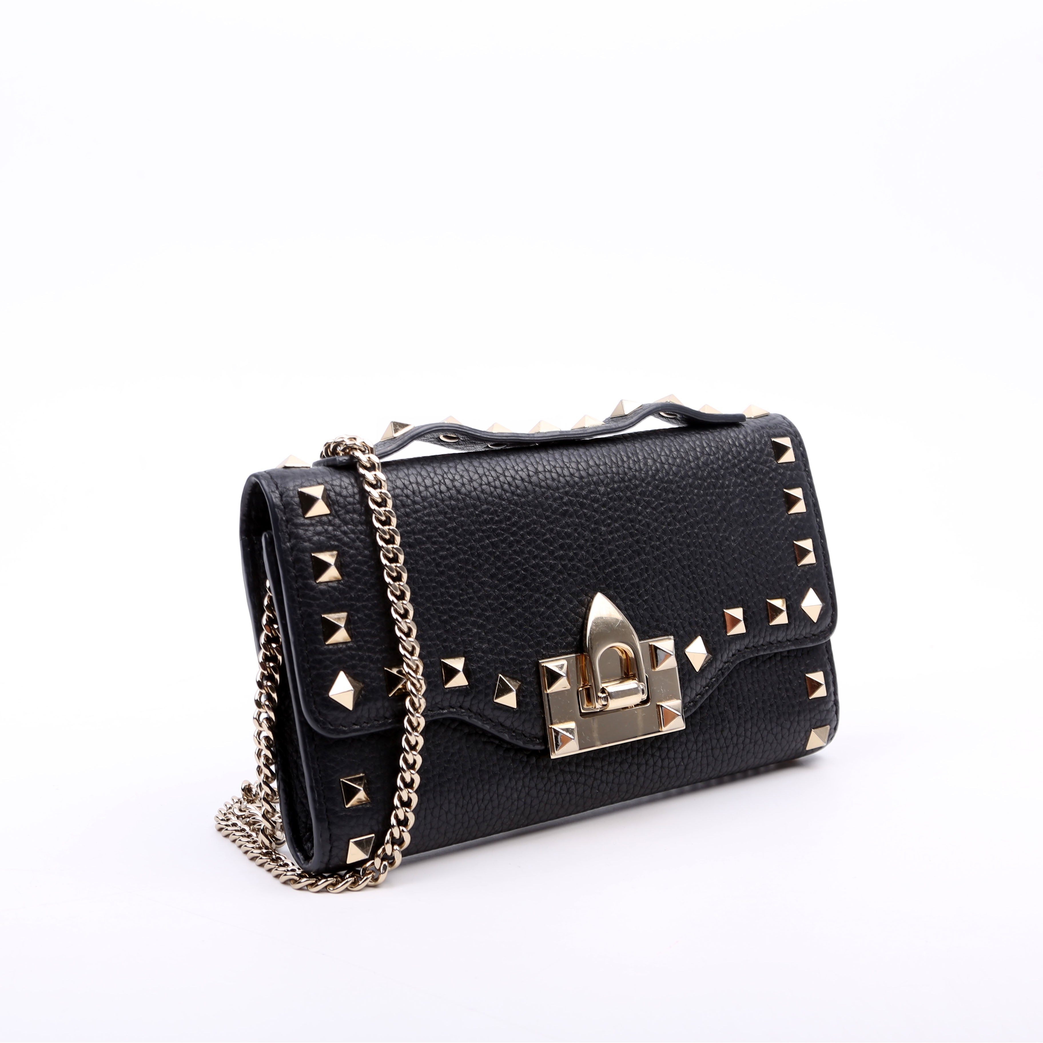 Rockstud WOC Grainy Calfskin Black