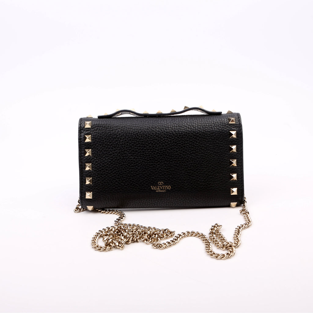 Rockstud WOC Grainy Calfskin Black