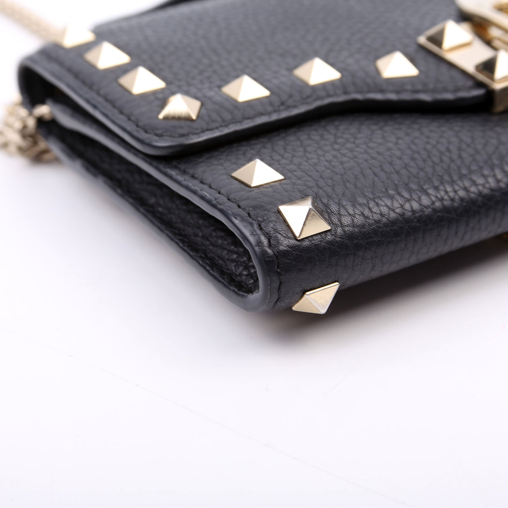 Rockstud WOC Grainy Calfskin Black