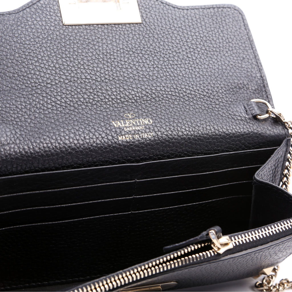 Rockstud WOC Grainy Calfskin Black