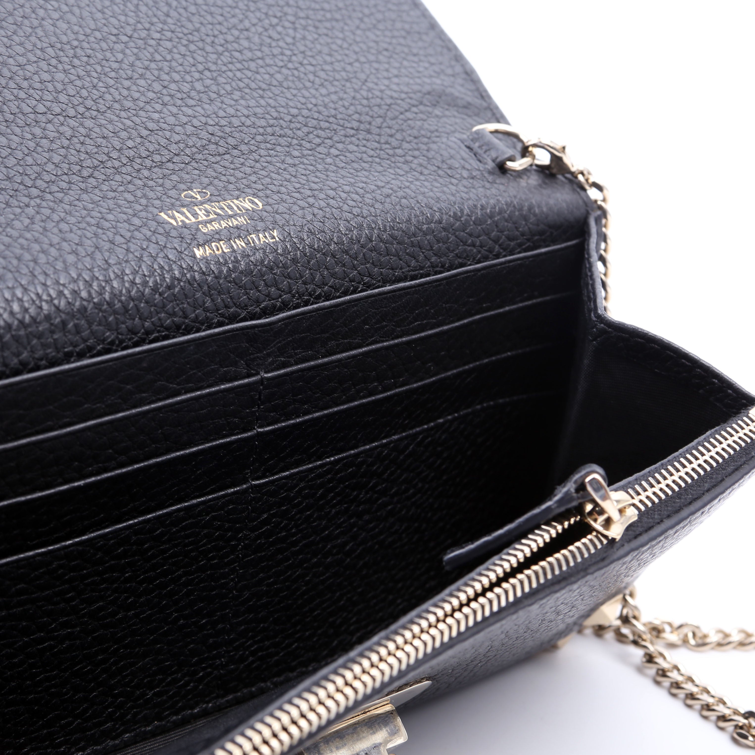 Rockstud WOC Grainy Calfskin Black