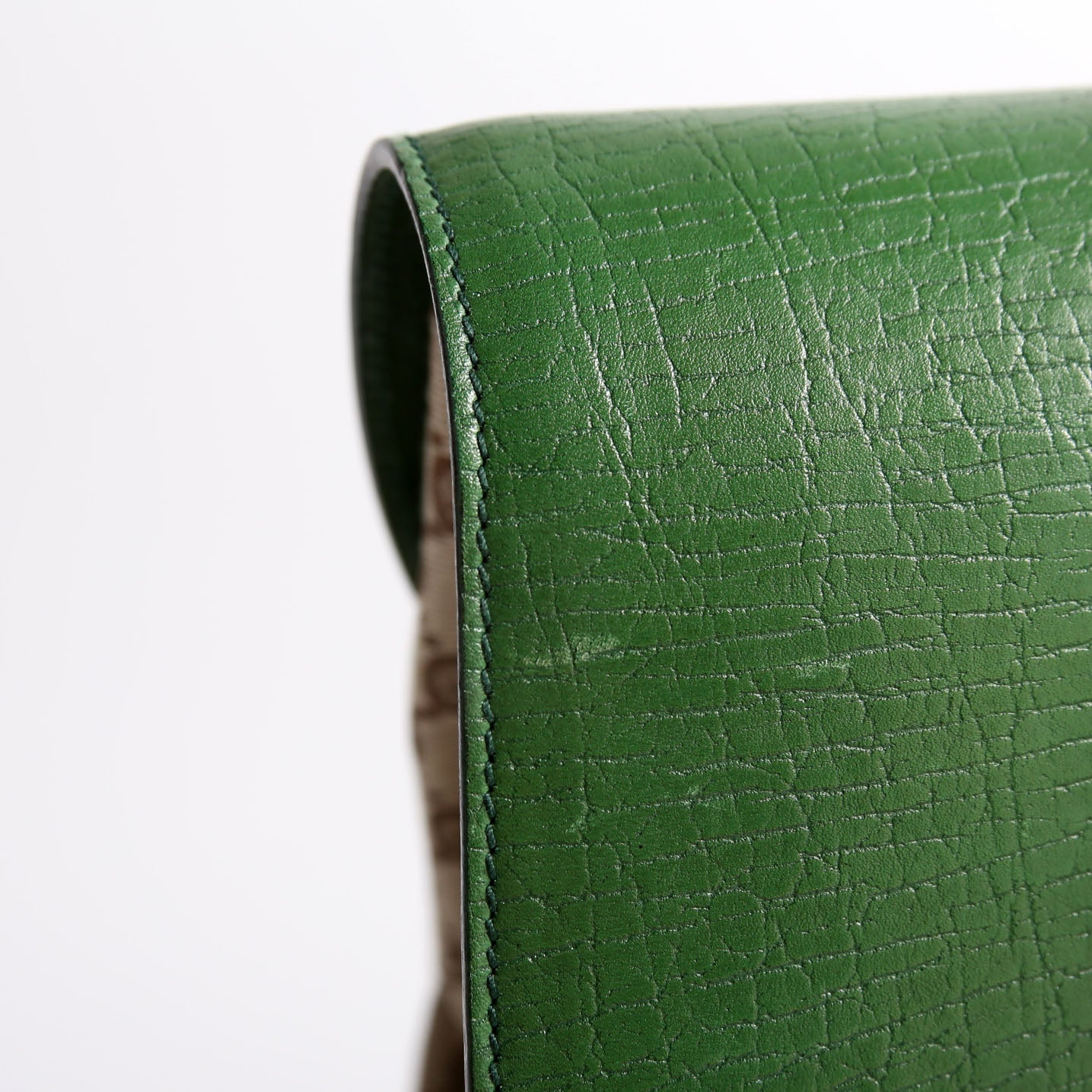 130845 GG Supreme Top Handle Bag Green/Brown