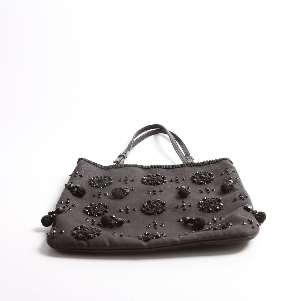 Beaded Mini Top Handle Black