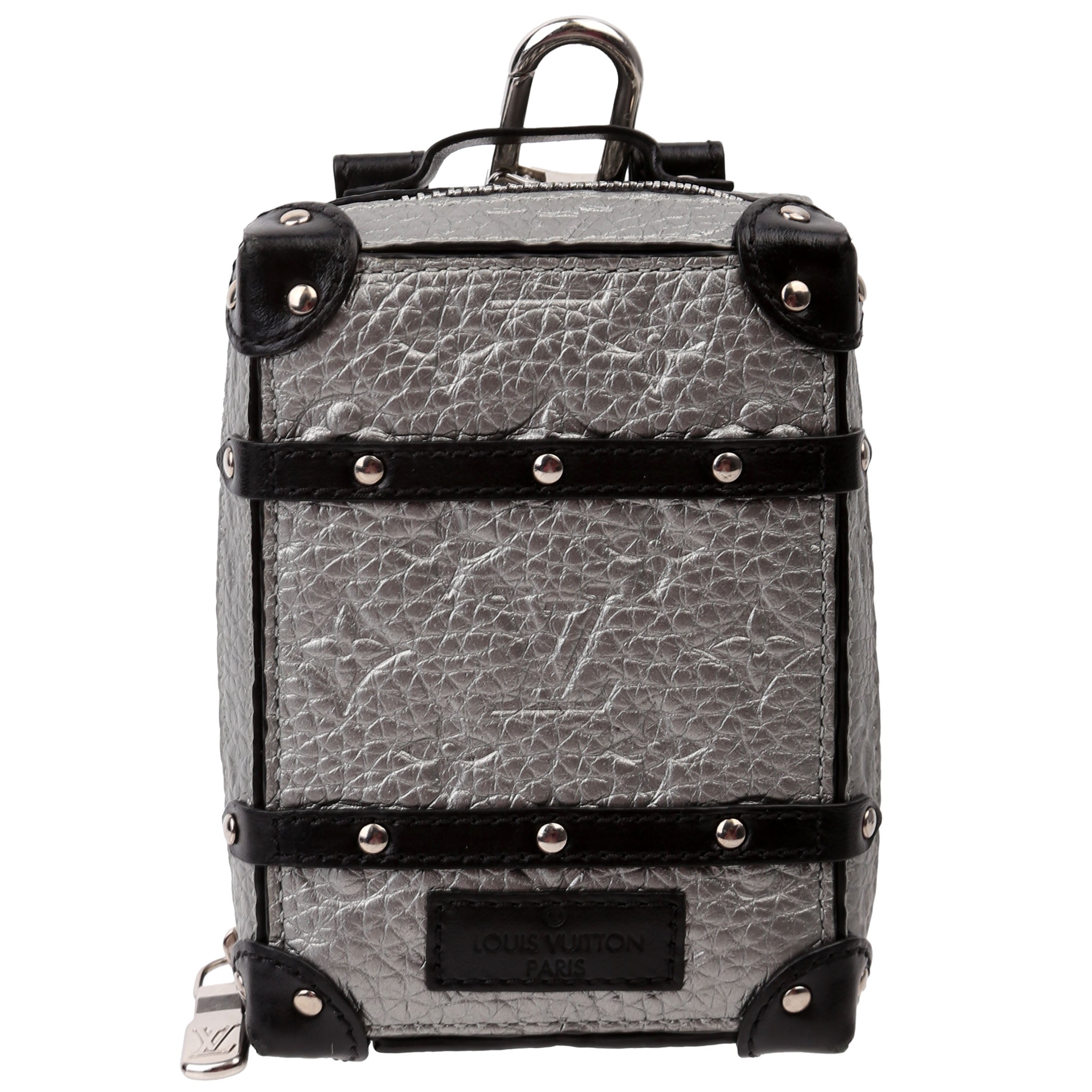 Soft Trunk Backpack Bag Charm Monogram Taurillon Silver/Black