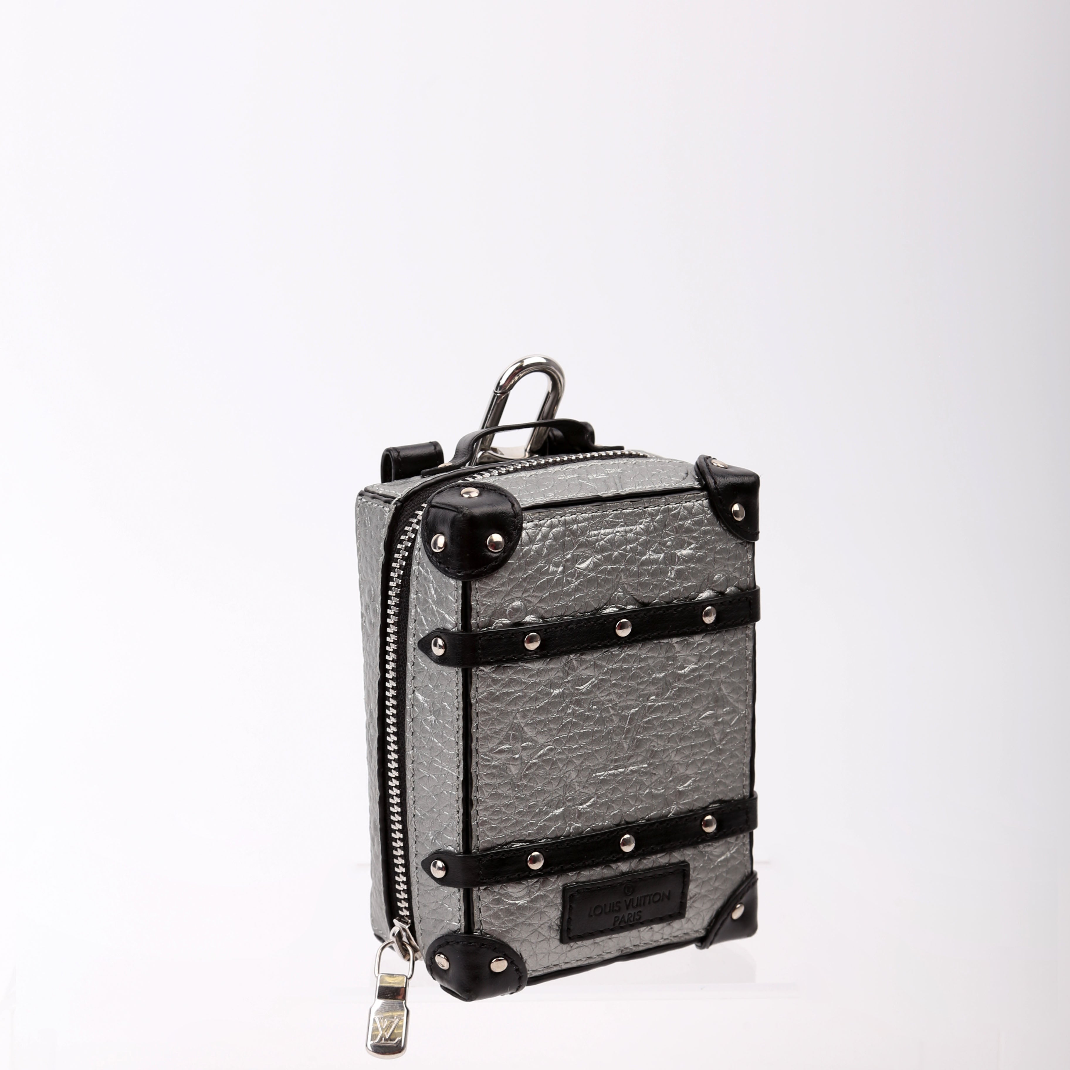 Soft Trunk Backpack Bag Charm Monogram Taurillon Silver/Black