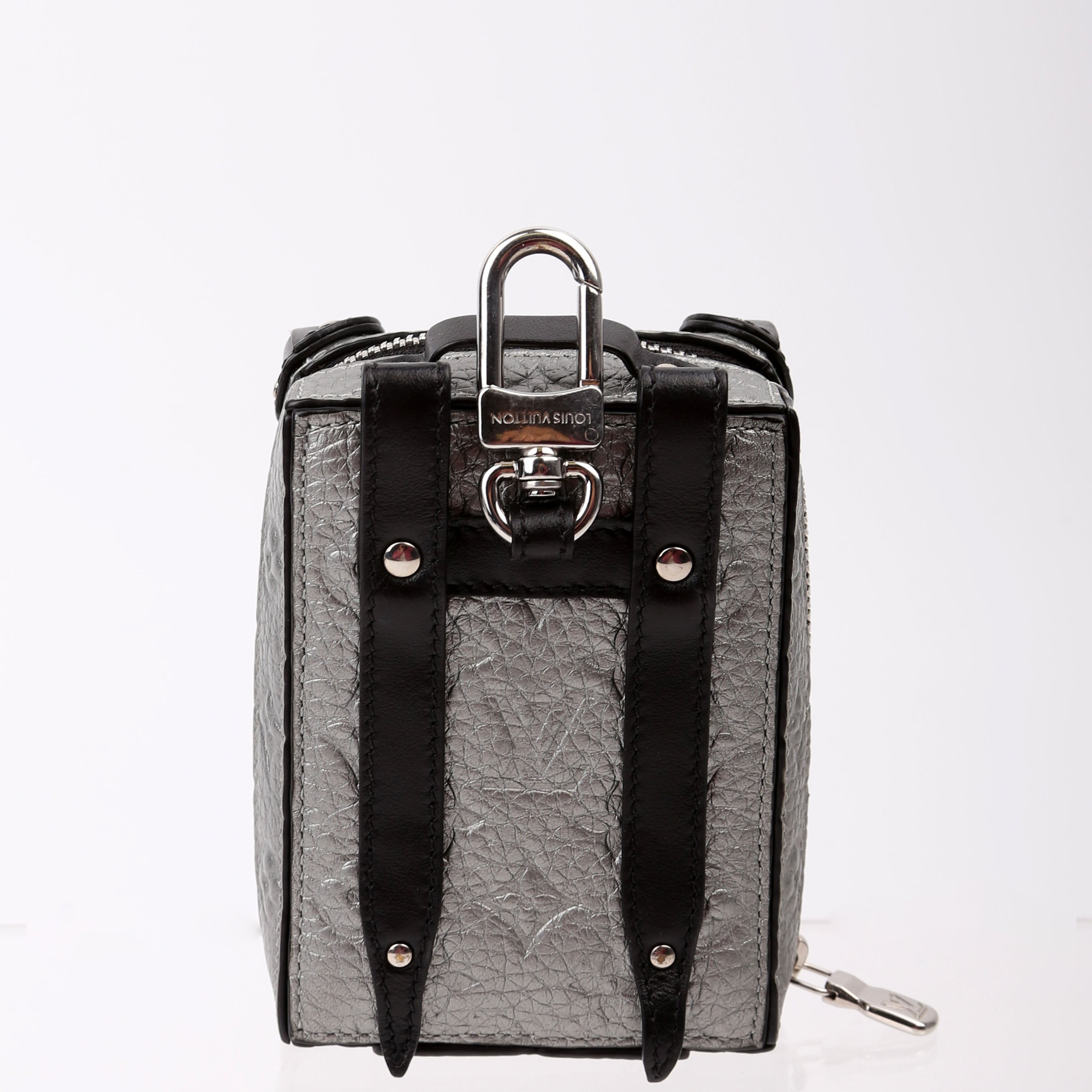 Soft Trunk Backpack Bag Charm Monogram Taurillon Silver/Black