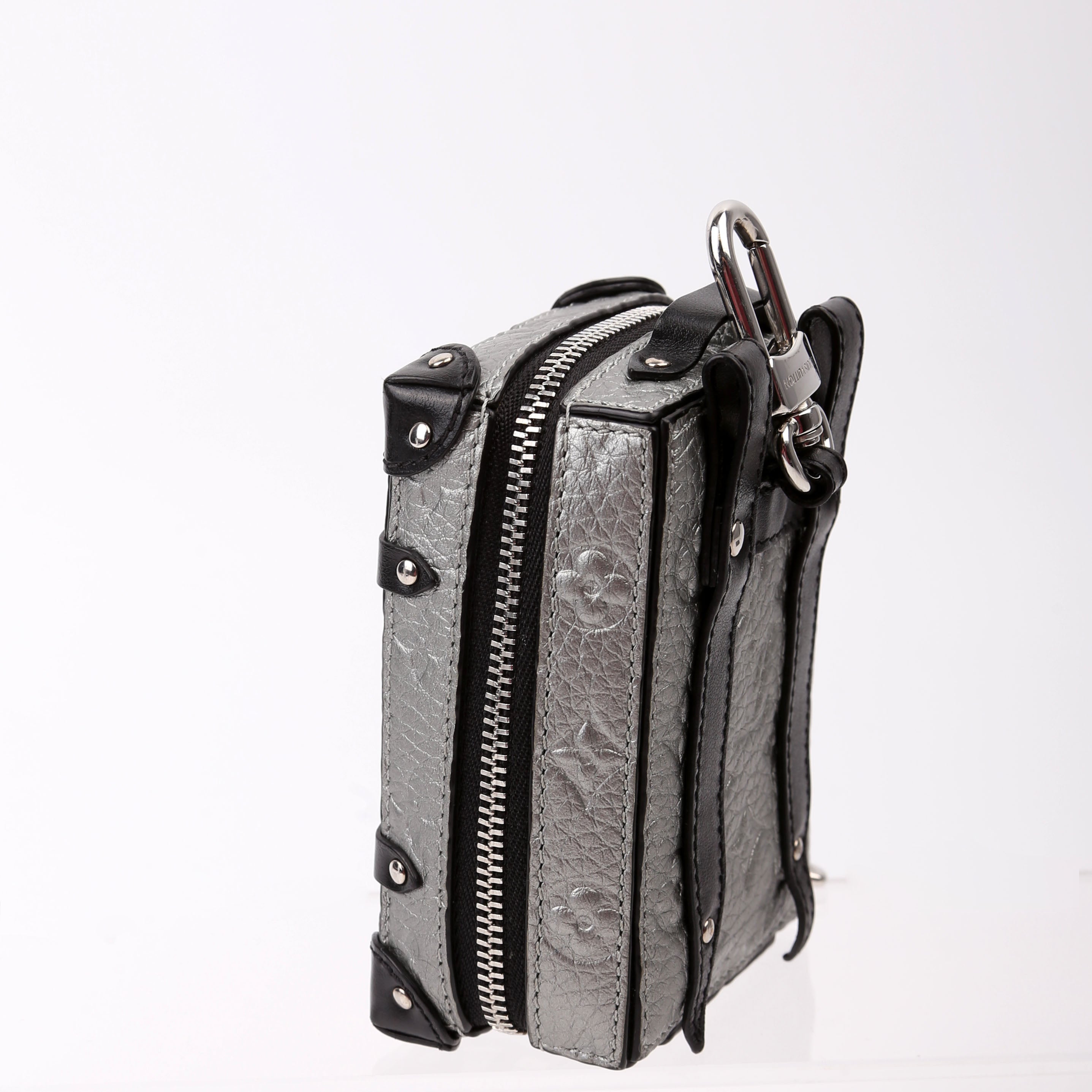 Soft Trunk Backpack Bag Charm Monogram Taurillon Silver/Black