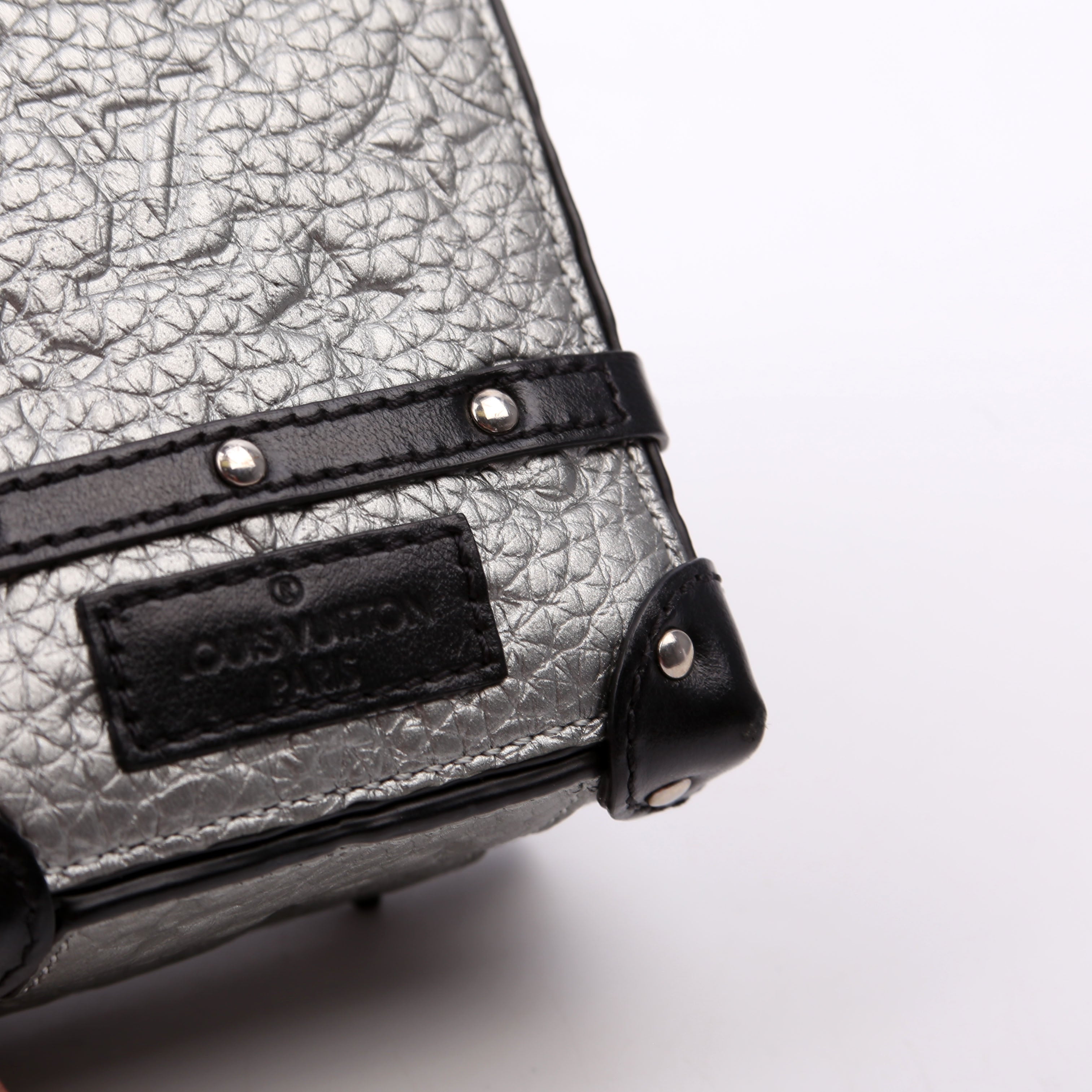 Soft Trunk Backpack Bag Charm Monogram Taurillon Silver/Black