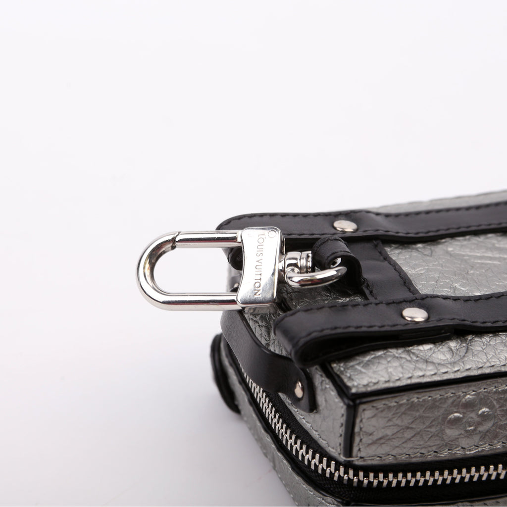 Soft Trunk Backpack Bag Charm Monogram Taurillon Silver/Black