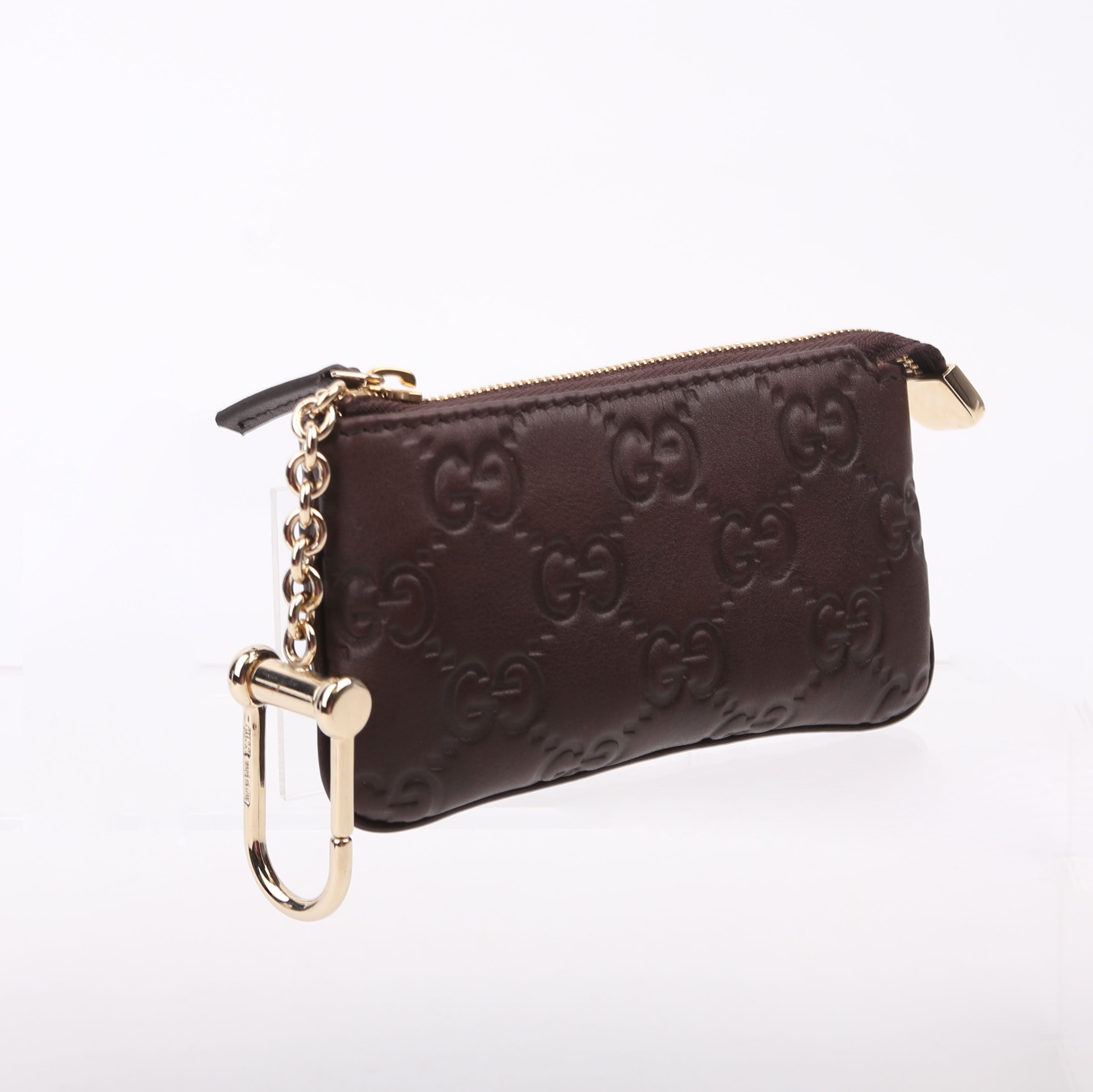 233183 Guccissima Key Pouch Brown