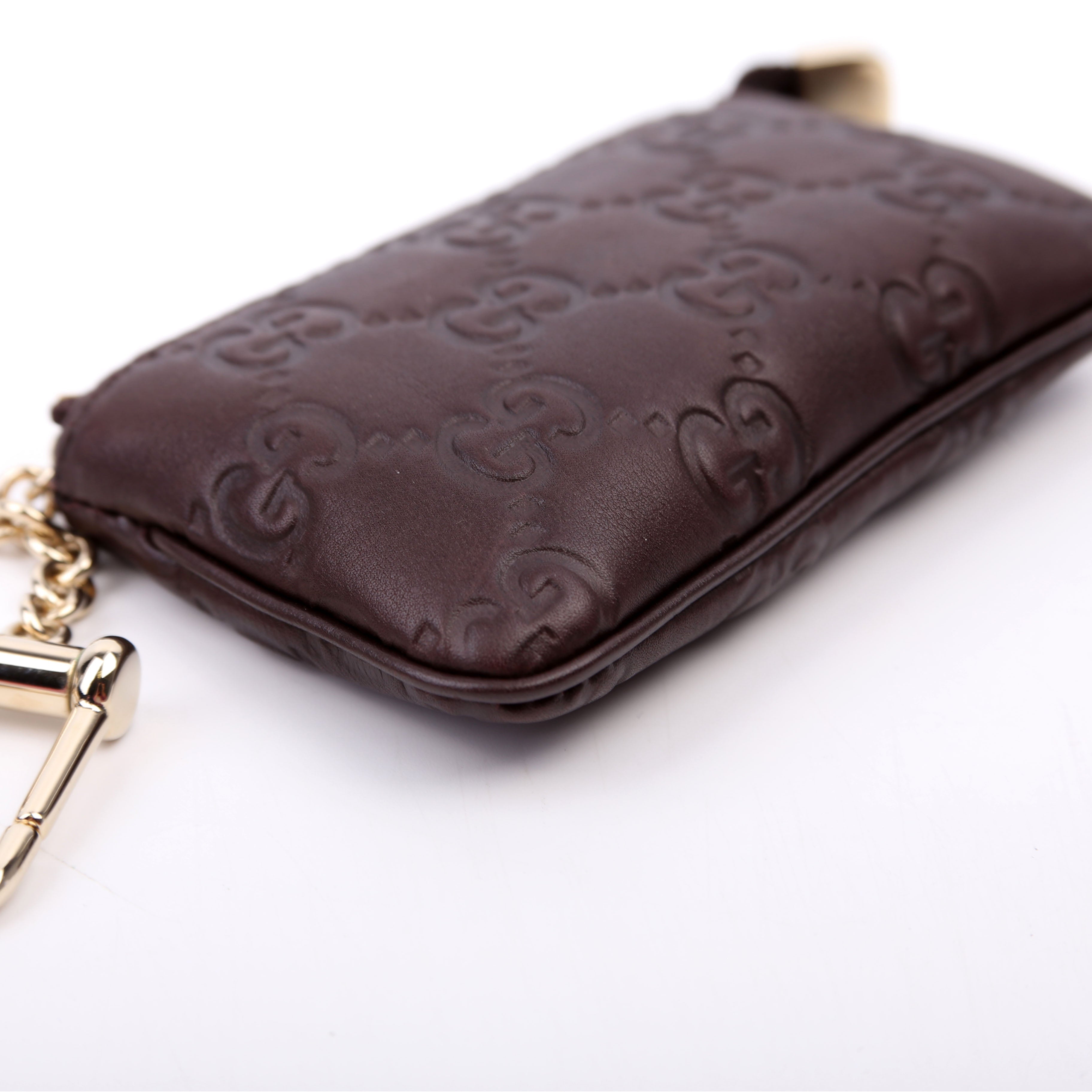 233183 Guccissima Key Pouch Brown