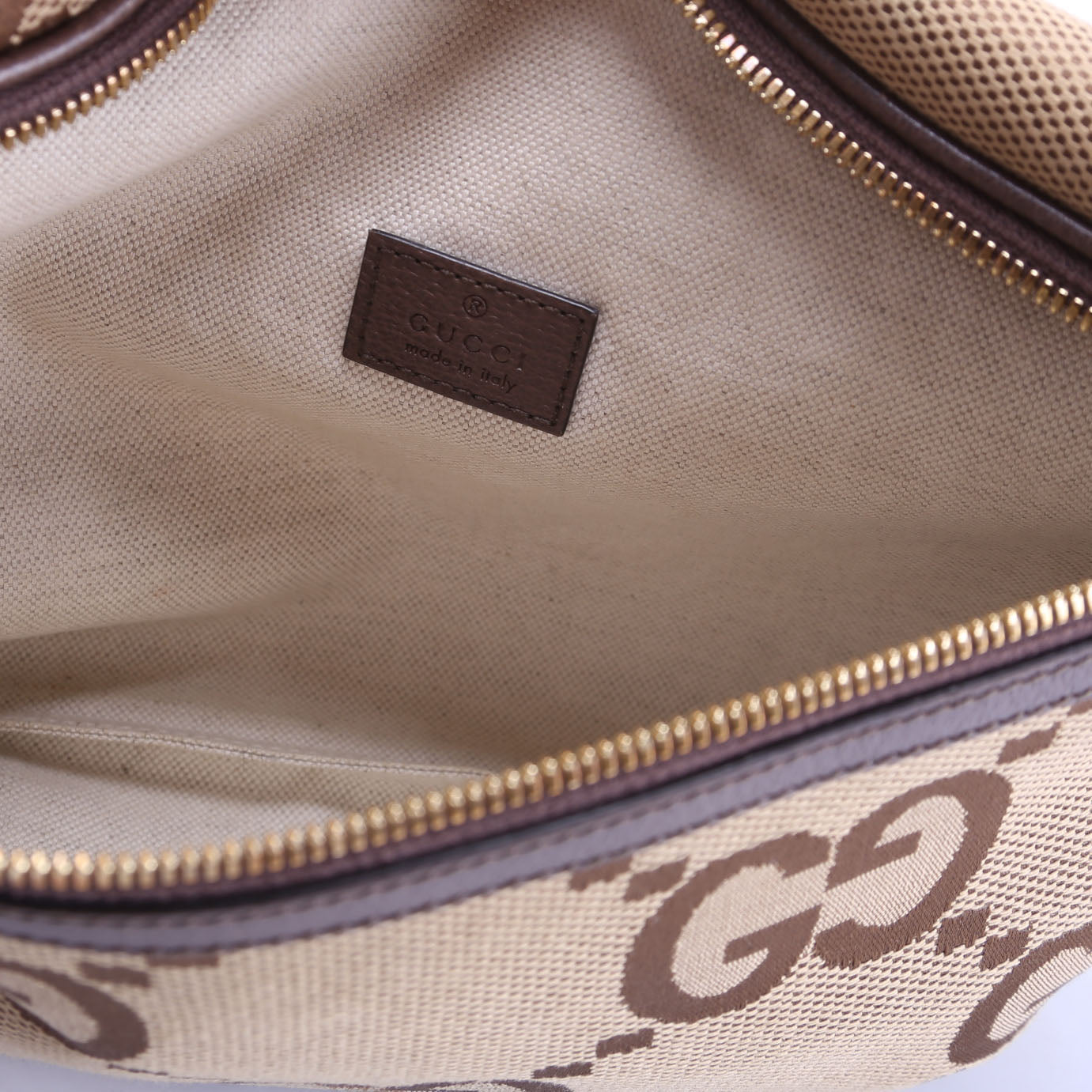 696031 Jumbo GG Canvas Belt Bag Tan
