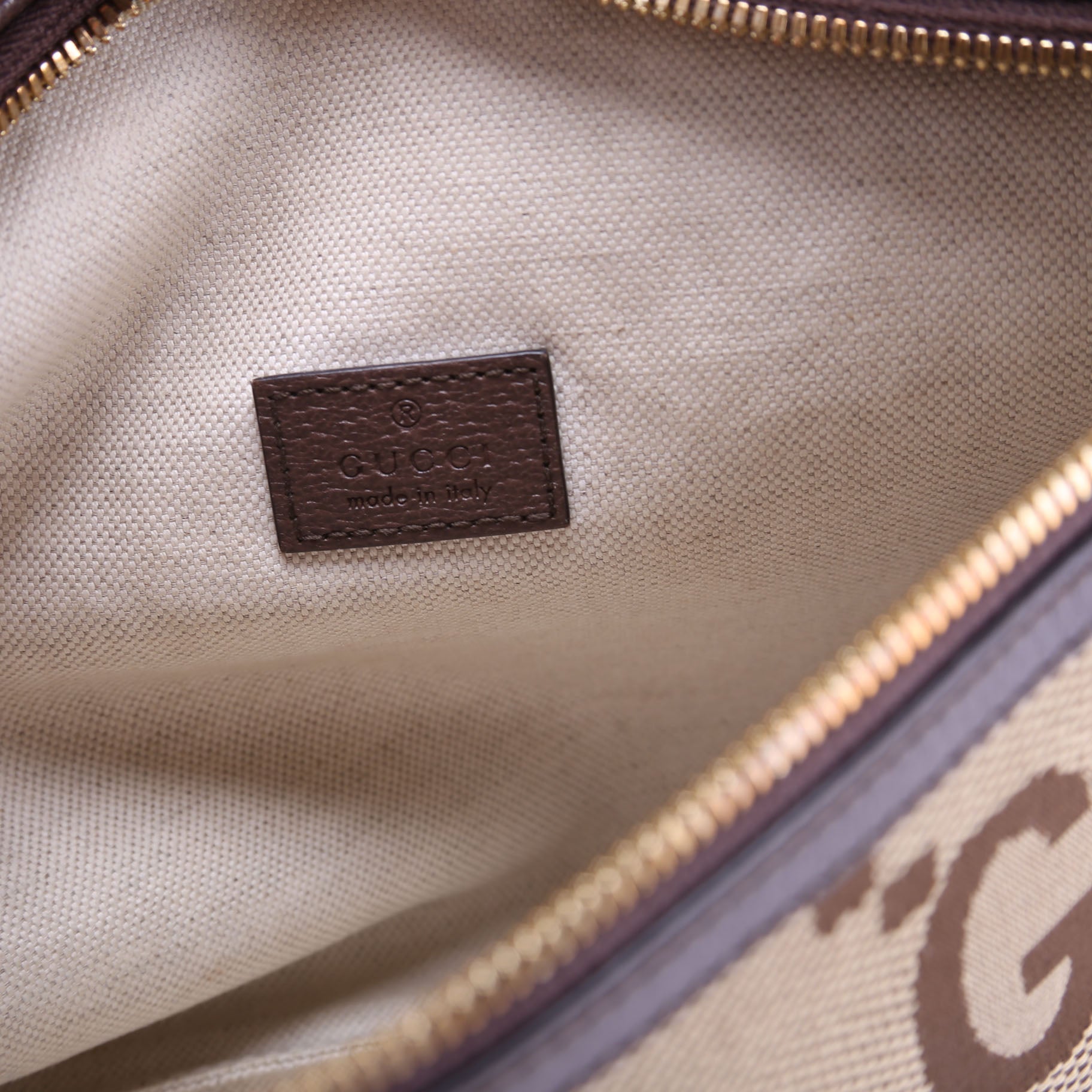696031 Jumbo GG Canvas Belt Bag Tan