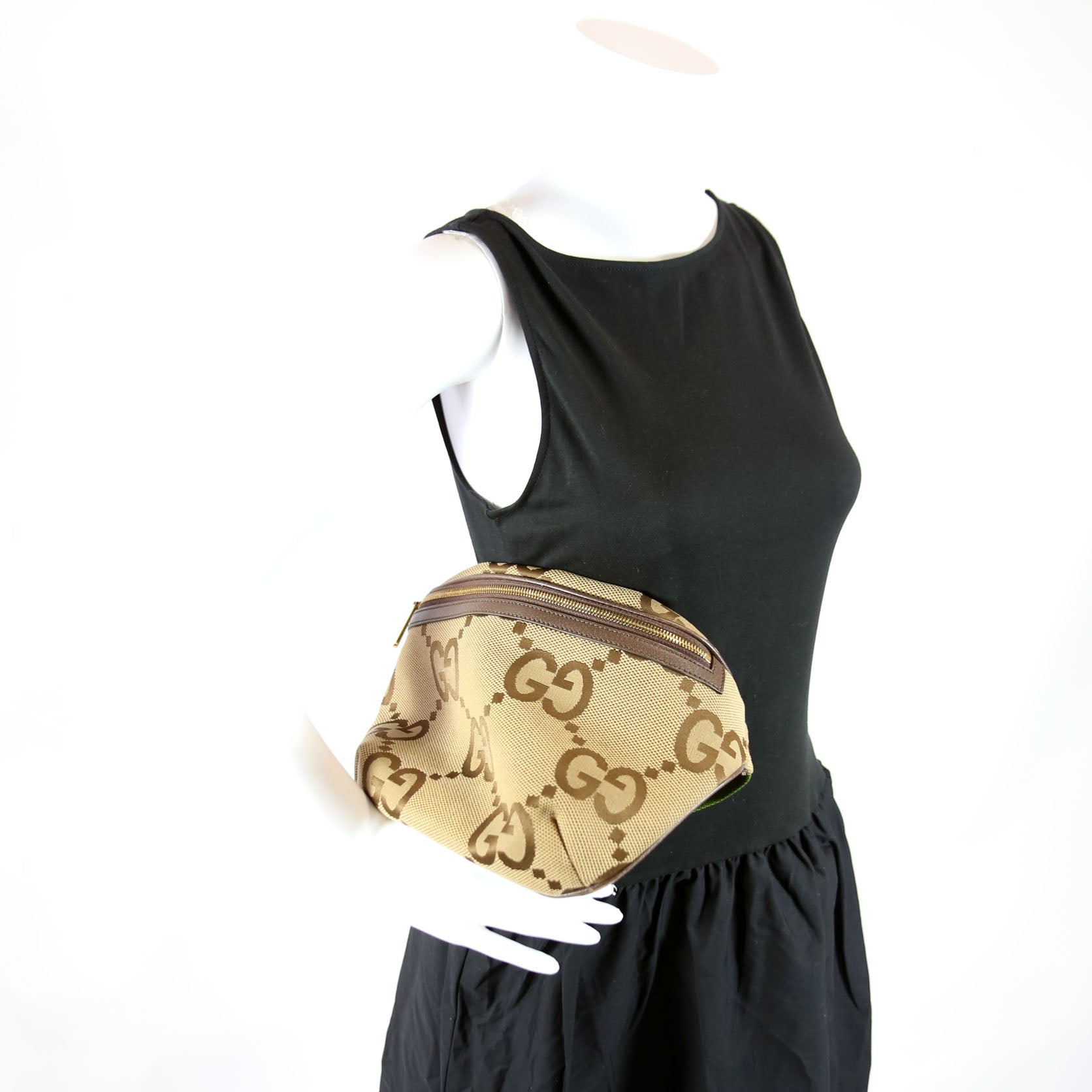 696031 Jumbo GG Canvas Belt Bag Tan