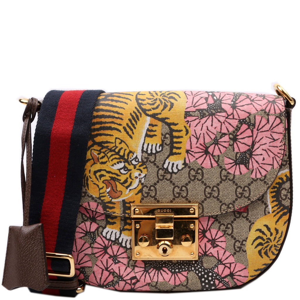 453189 GG Supreme Bengal Padlock Medium Messenger Brown