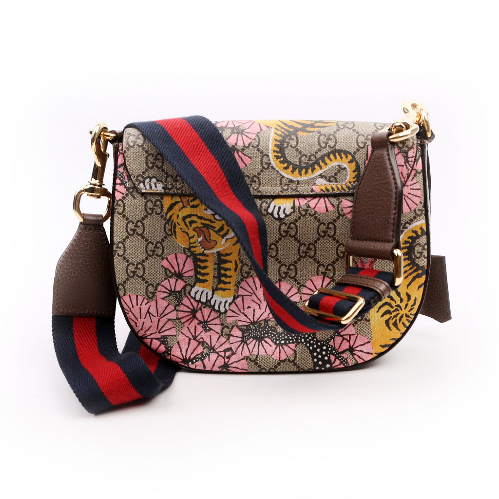 453189 GG Supreme Bengal Padlock Medium Messenger Brown