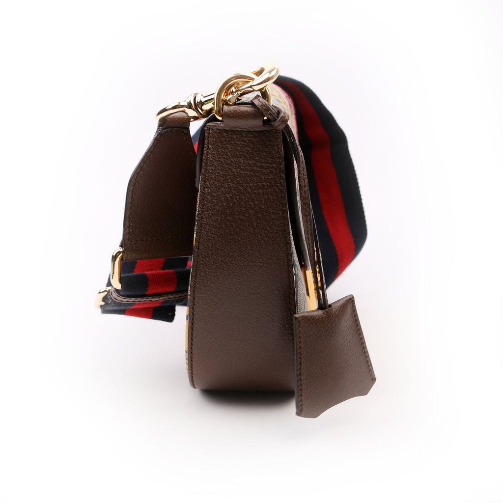 453189 GG Supreme Bengal Padlock Medium Messenger Brown