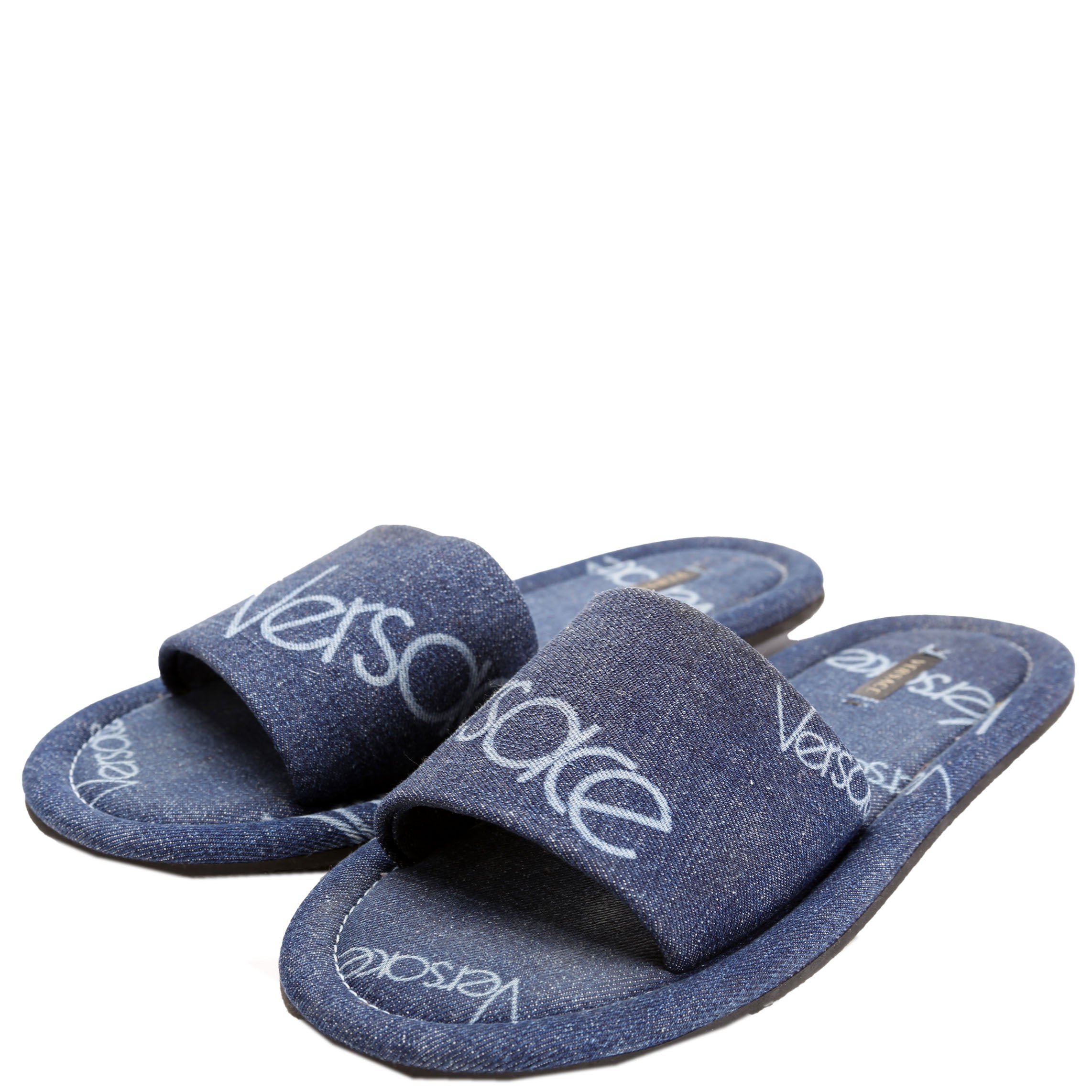 Logo Denim Slides Size 40