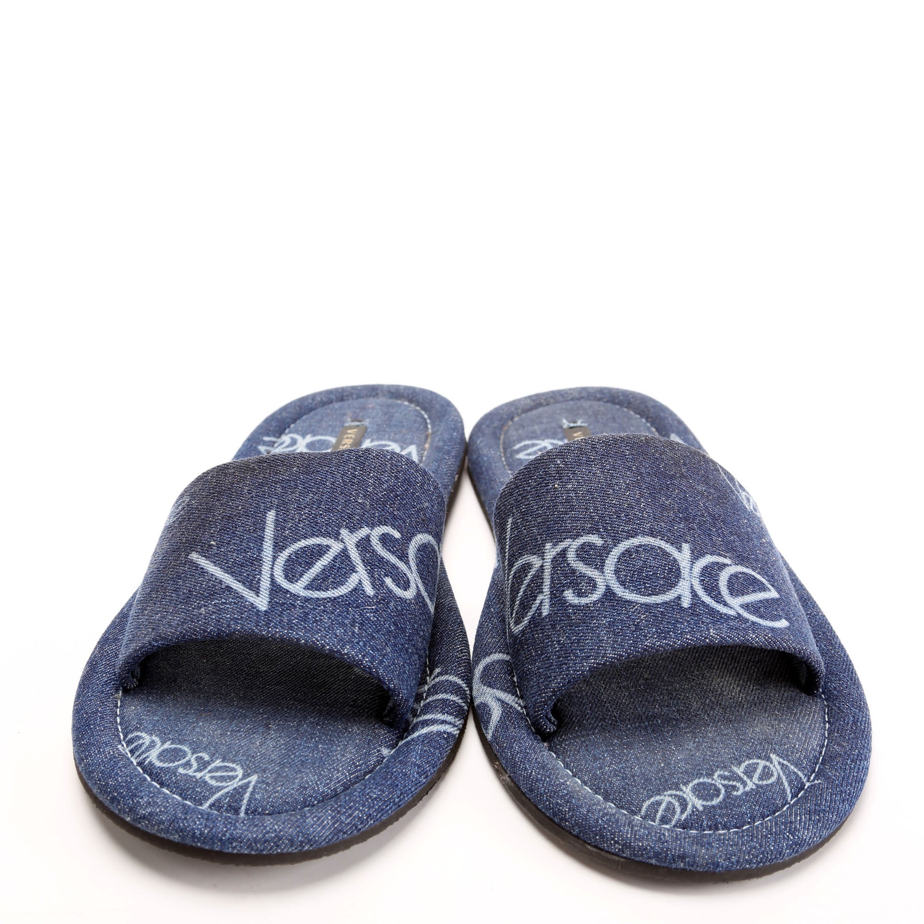 Logo Denim Slides Size 40