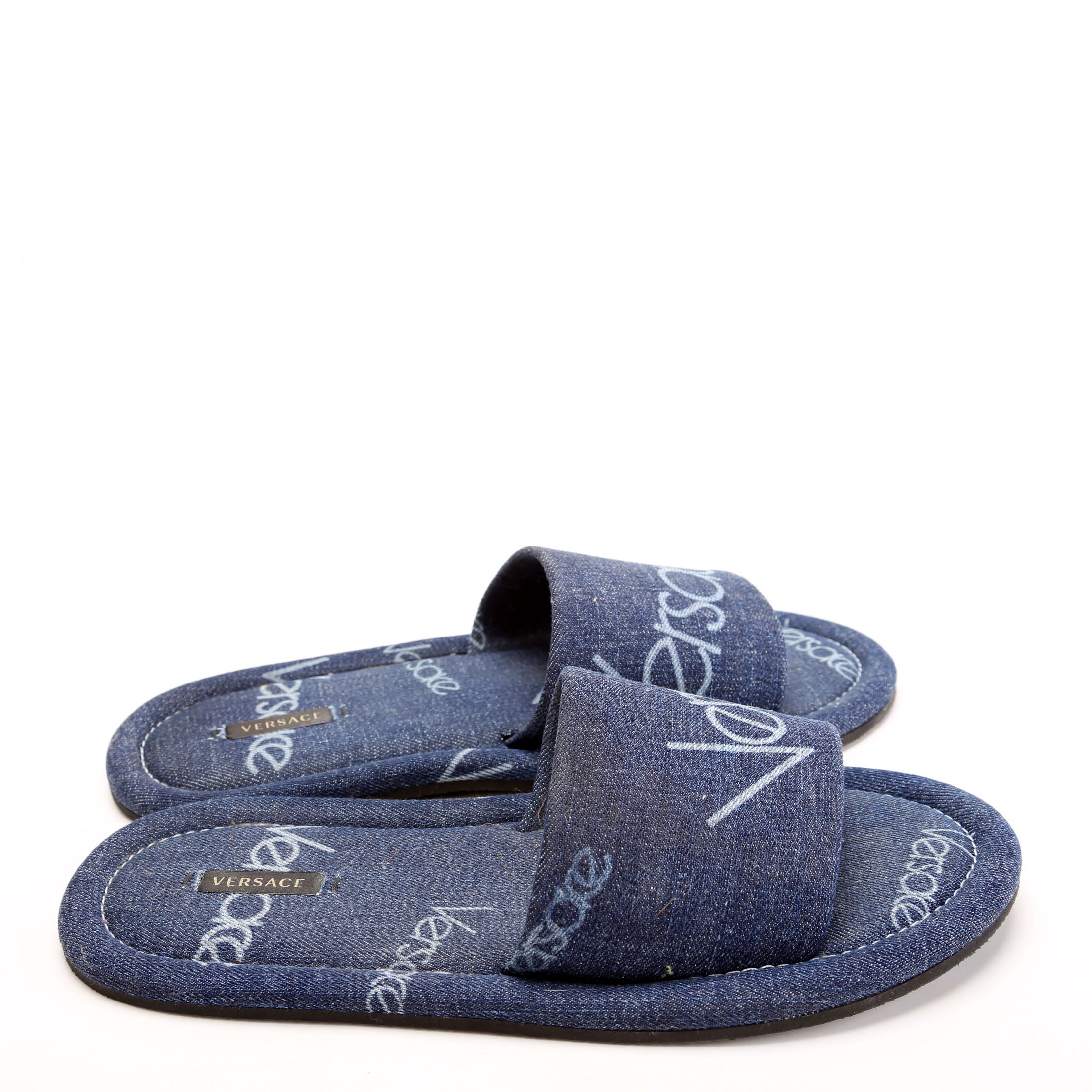 Logo Denim Slides Size 40