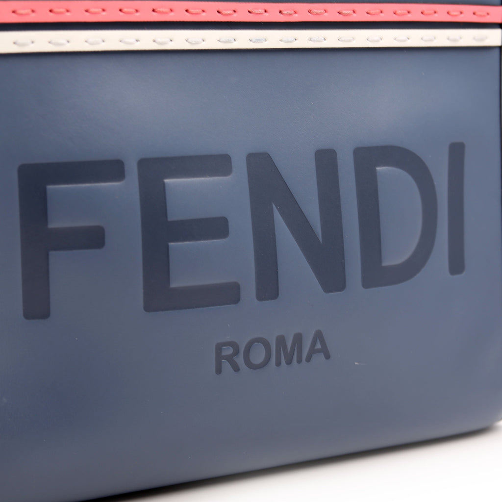 Fendi Sunshine Shopper Small Leather Tote Blue