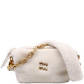 Faux Fur Chain Shoulder White/Gold