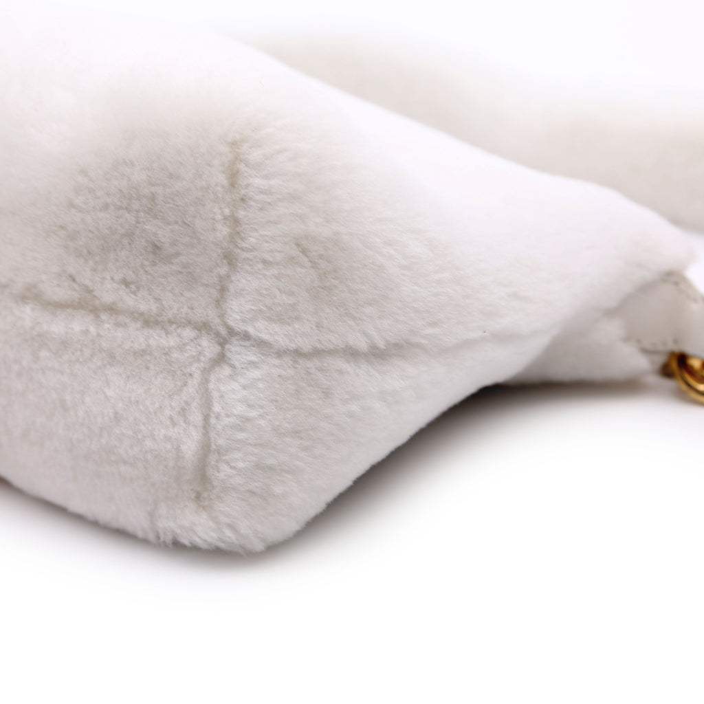 Faux Fur Chain Shoulder White/Gold