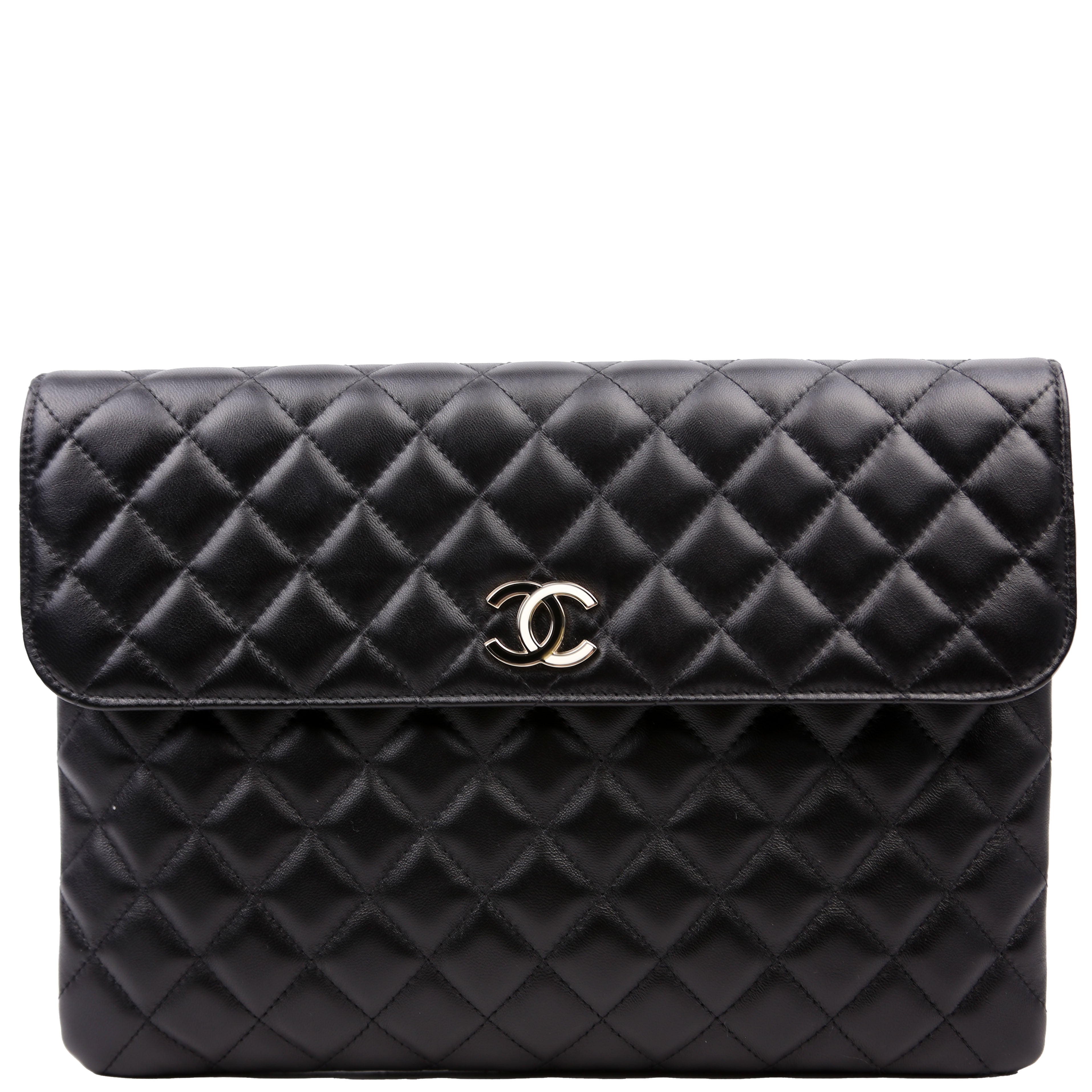 CC Quilted Flap Clutch 31M Black