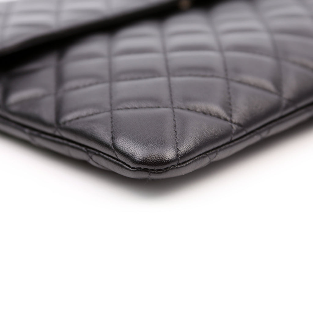 CC Quilted Flap Clutch 31M Black
