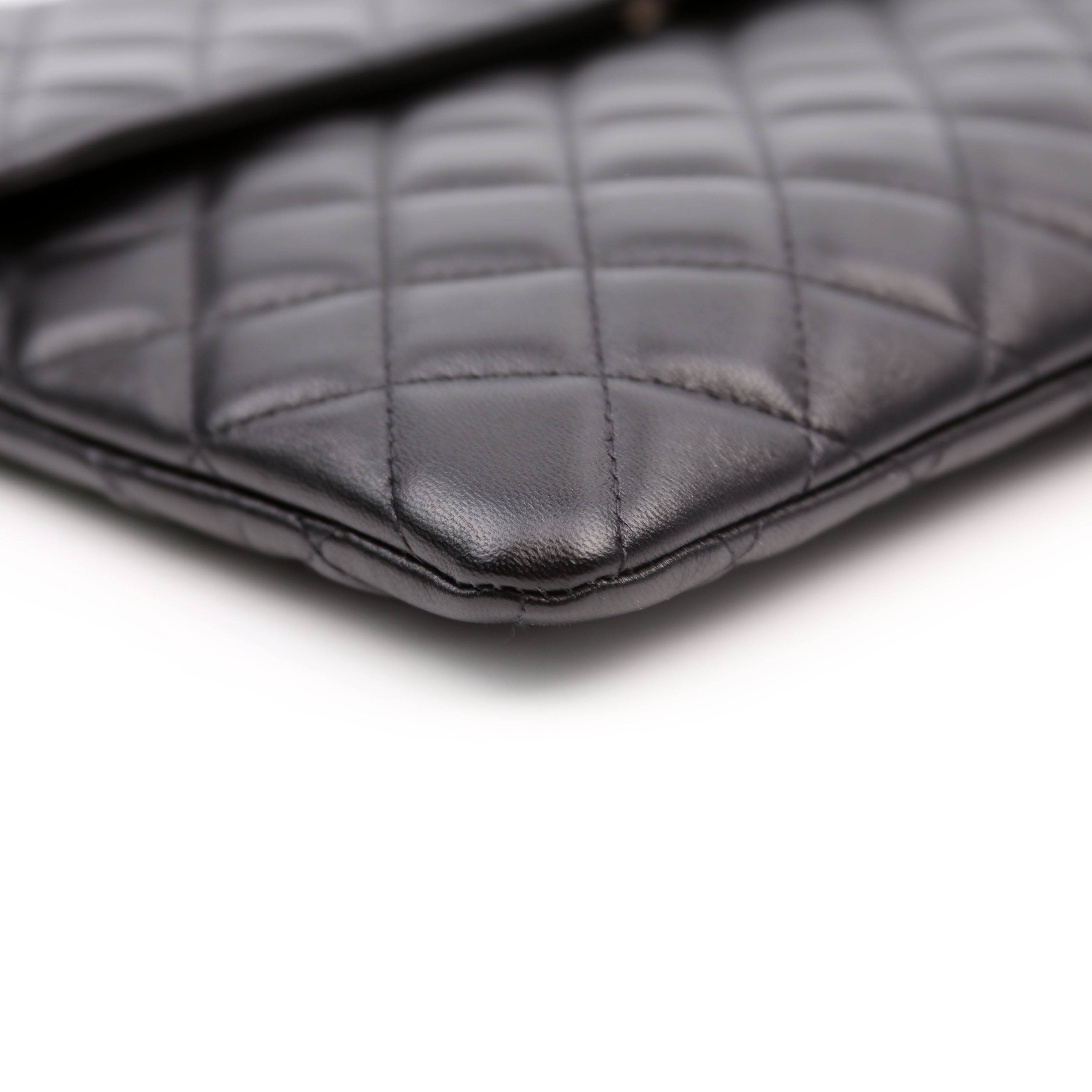 CC Quilted Flap Clutch 31M Black