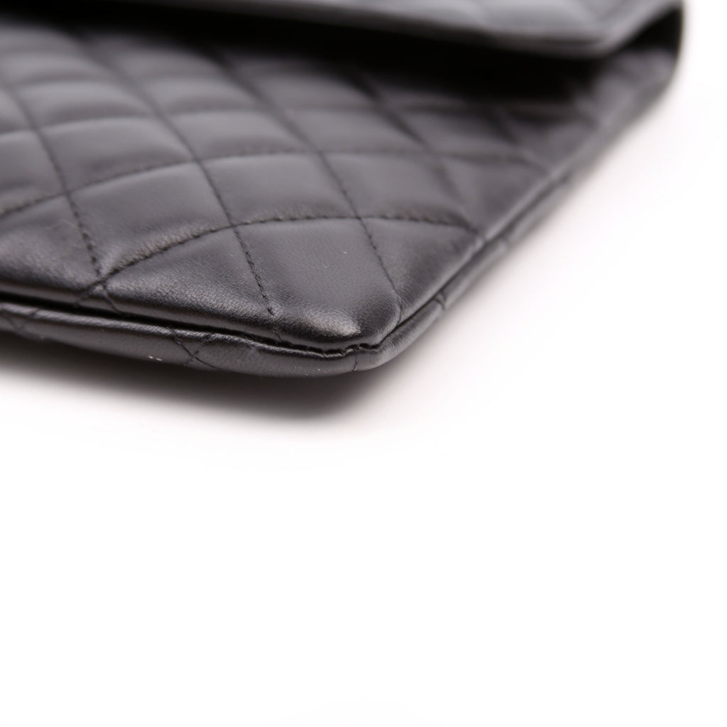 CC Quilted Flap Clutch 31M Black