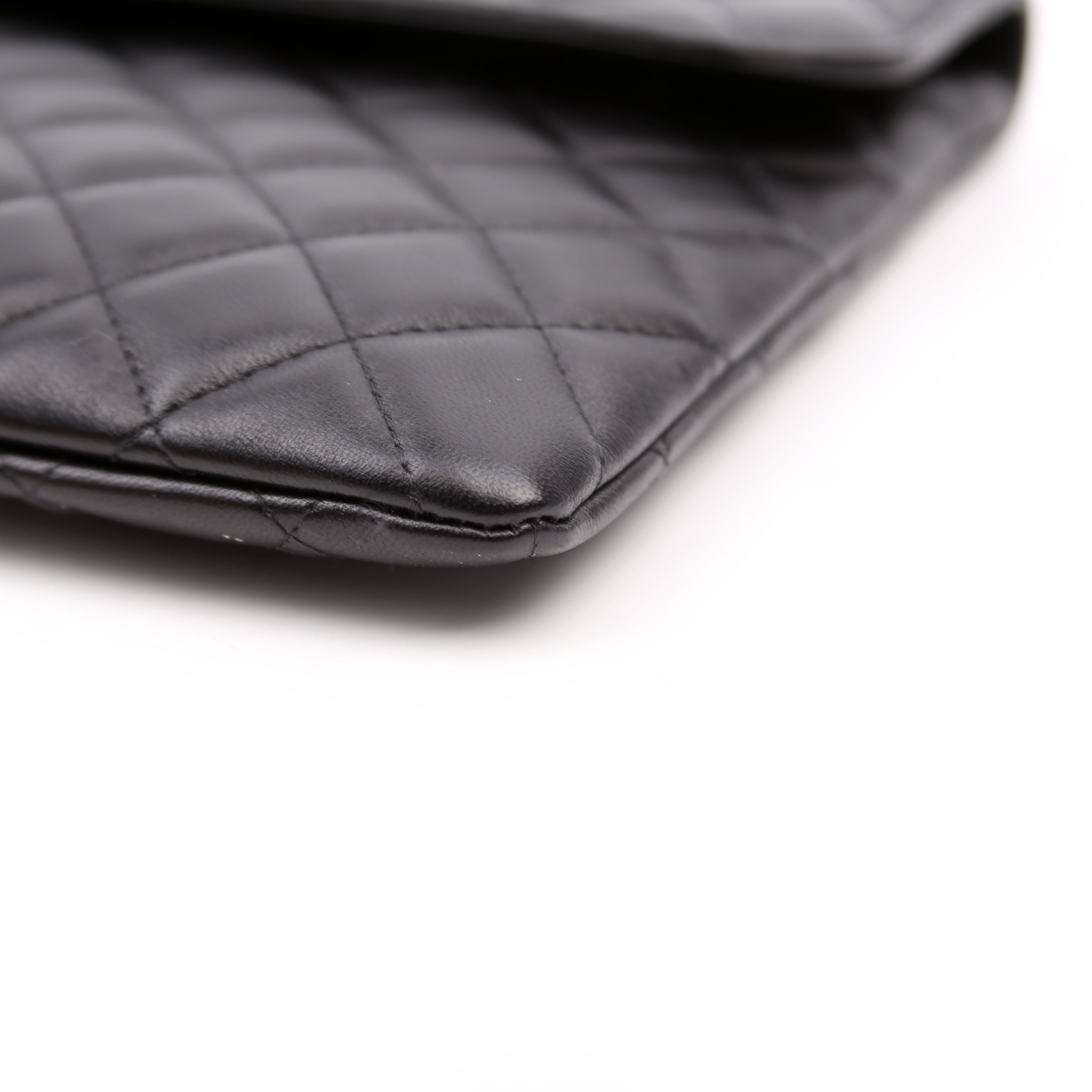 CC Quilted Flap Clutch 31M Black
