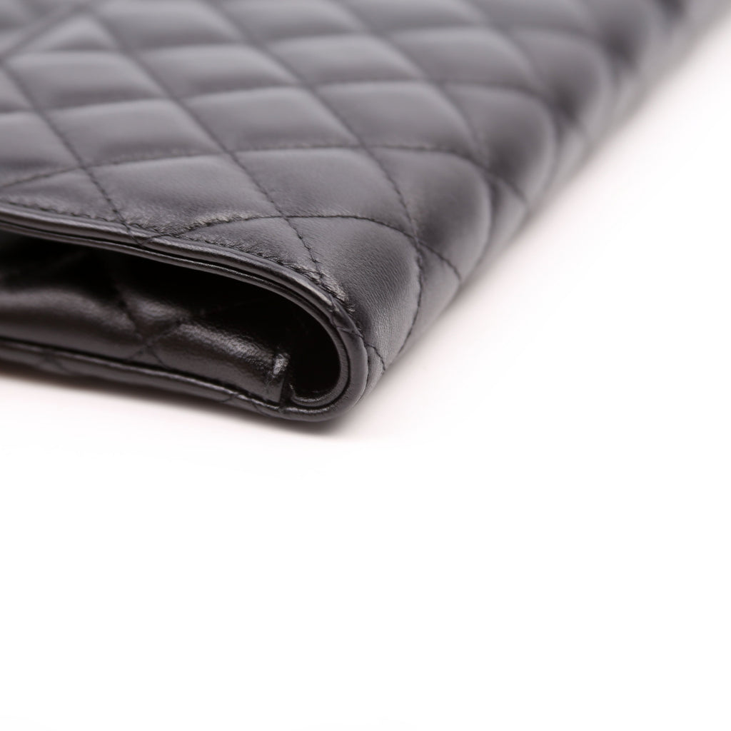 CC Quilted Flap Clutch 31M Black