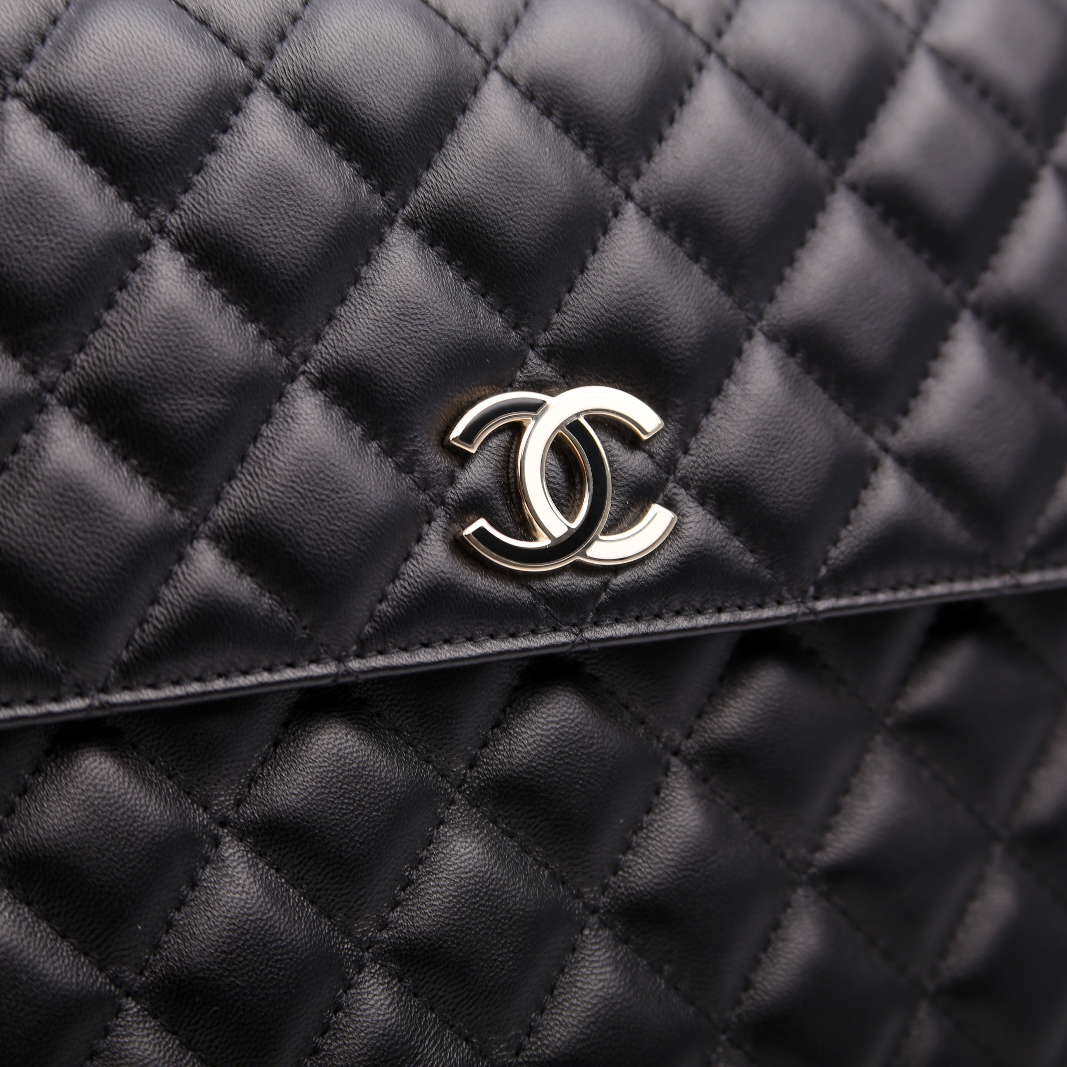 CC Quilted Flap Clutch 31M Black