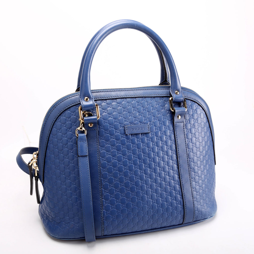 449663 Guccissima Dome Bag Medium Blue