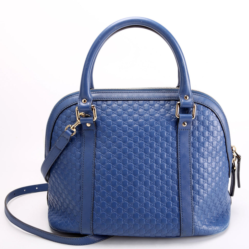 449663 Guccissima Dome Bag Medium Blue