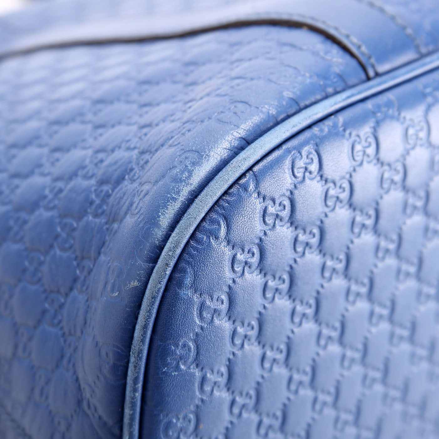 449663 Guccissima Dome Bag Medium Blue
