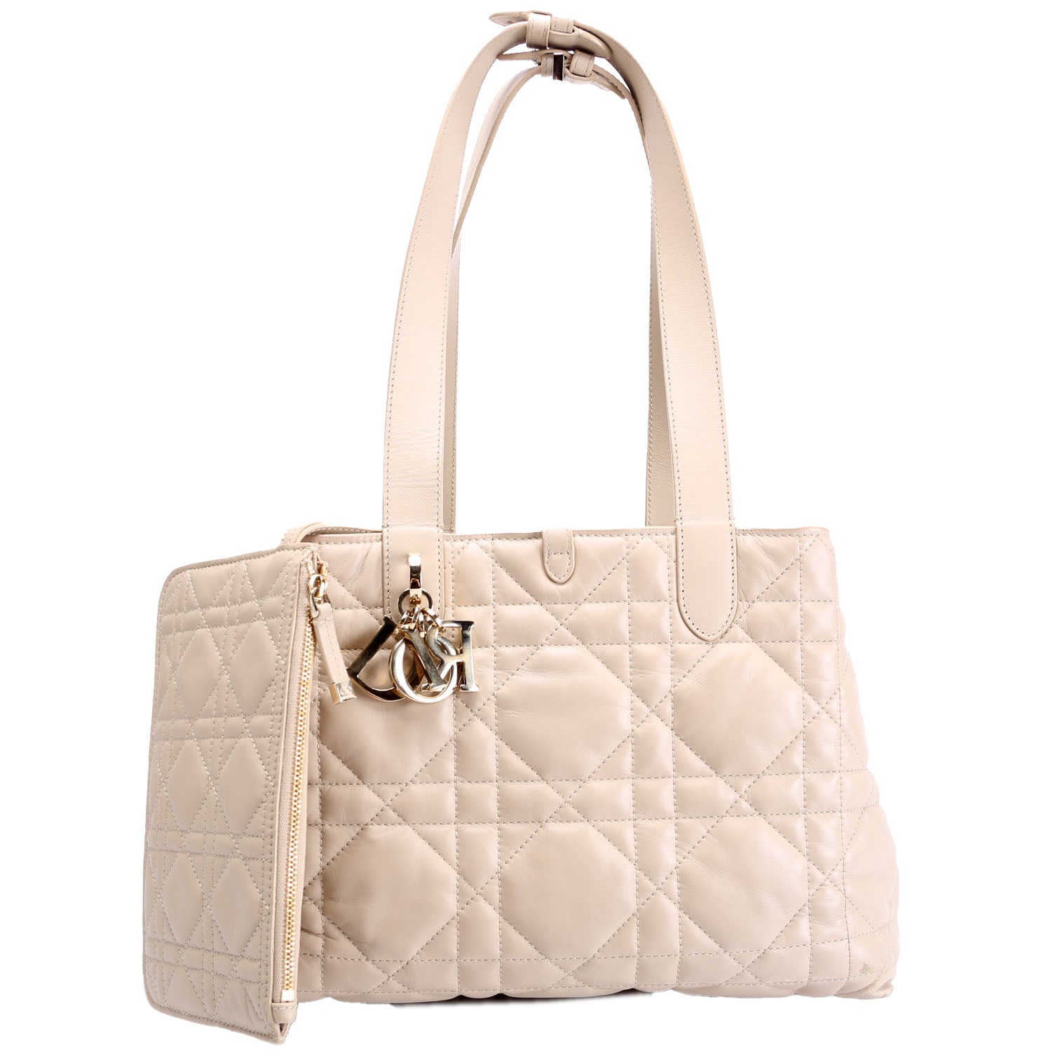 Dior Toujours Medium Macrocannage Calfskin Bag Beige