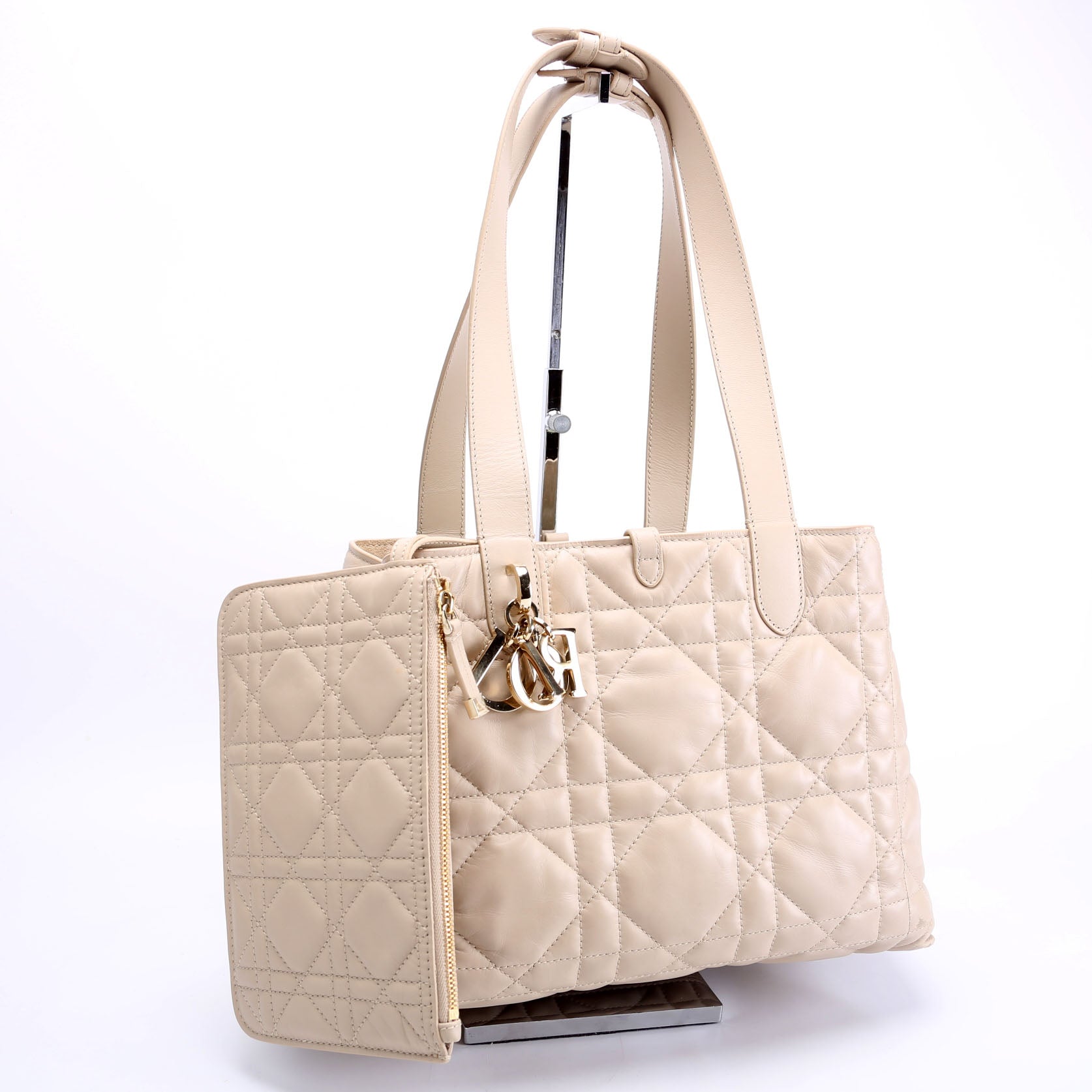 Dior Toujours Medium Macrocannage Calfskin Bag Beige
